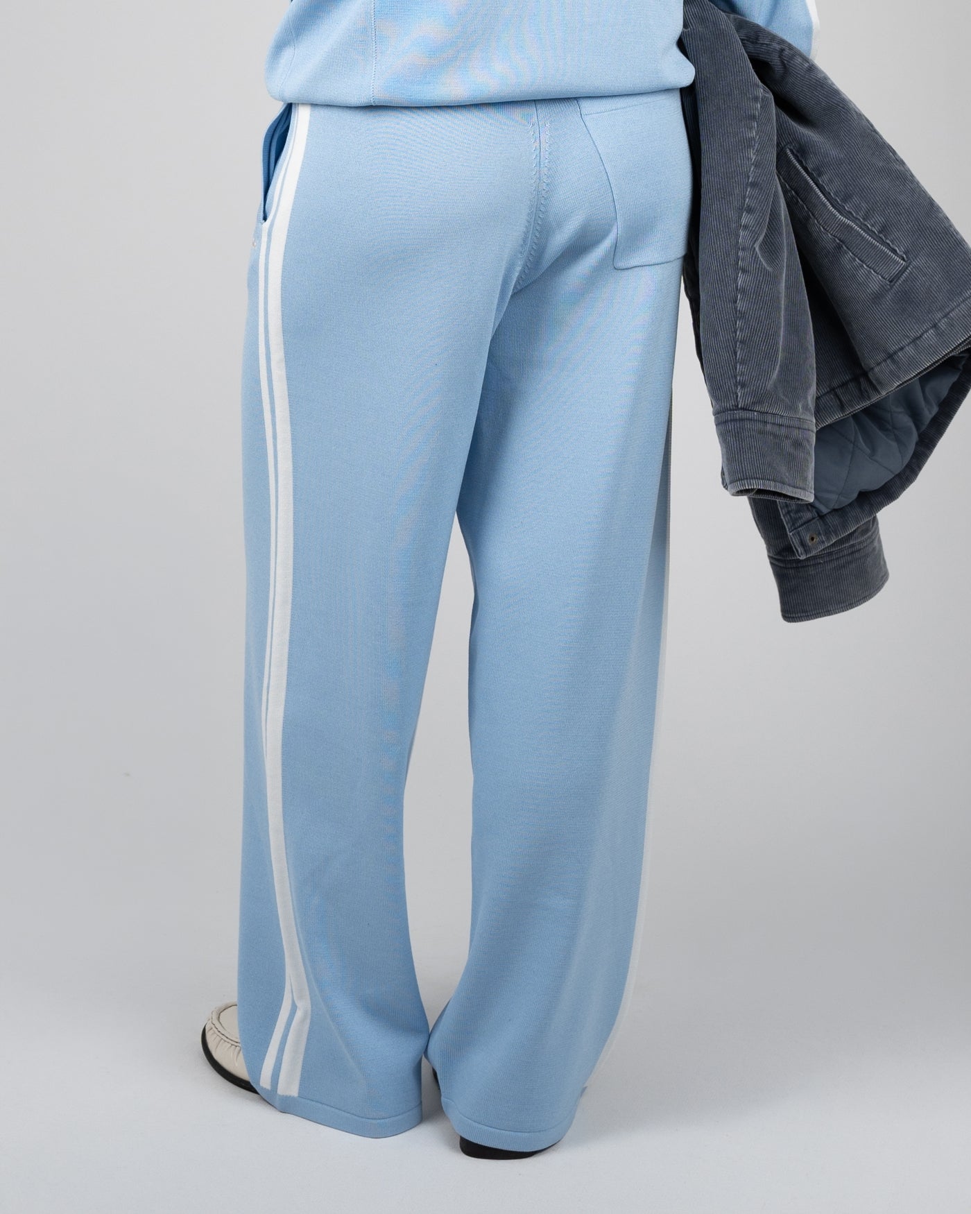 Varsity Knitted Trackpants | Light Blue