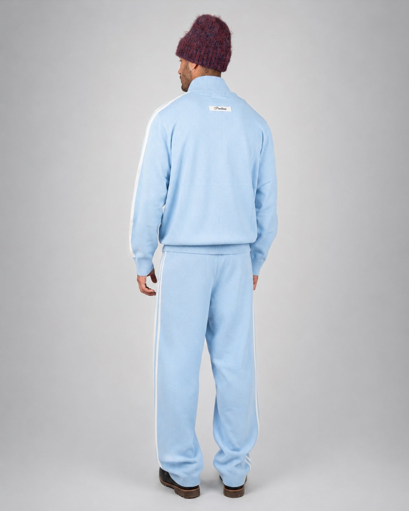 Varsity Knitted Trackpants | Light Blue
