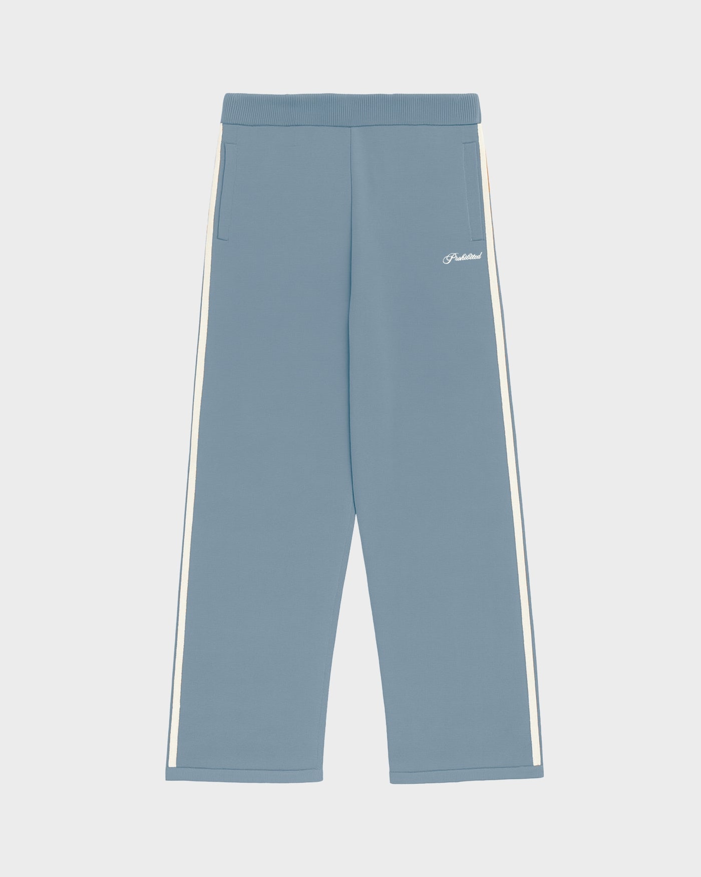 Varsity Knitted Trackpants | Light Blue