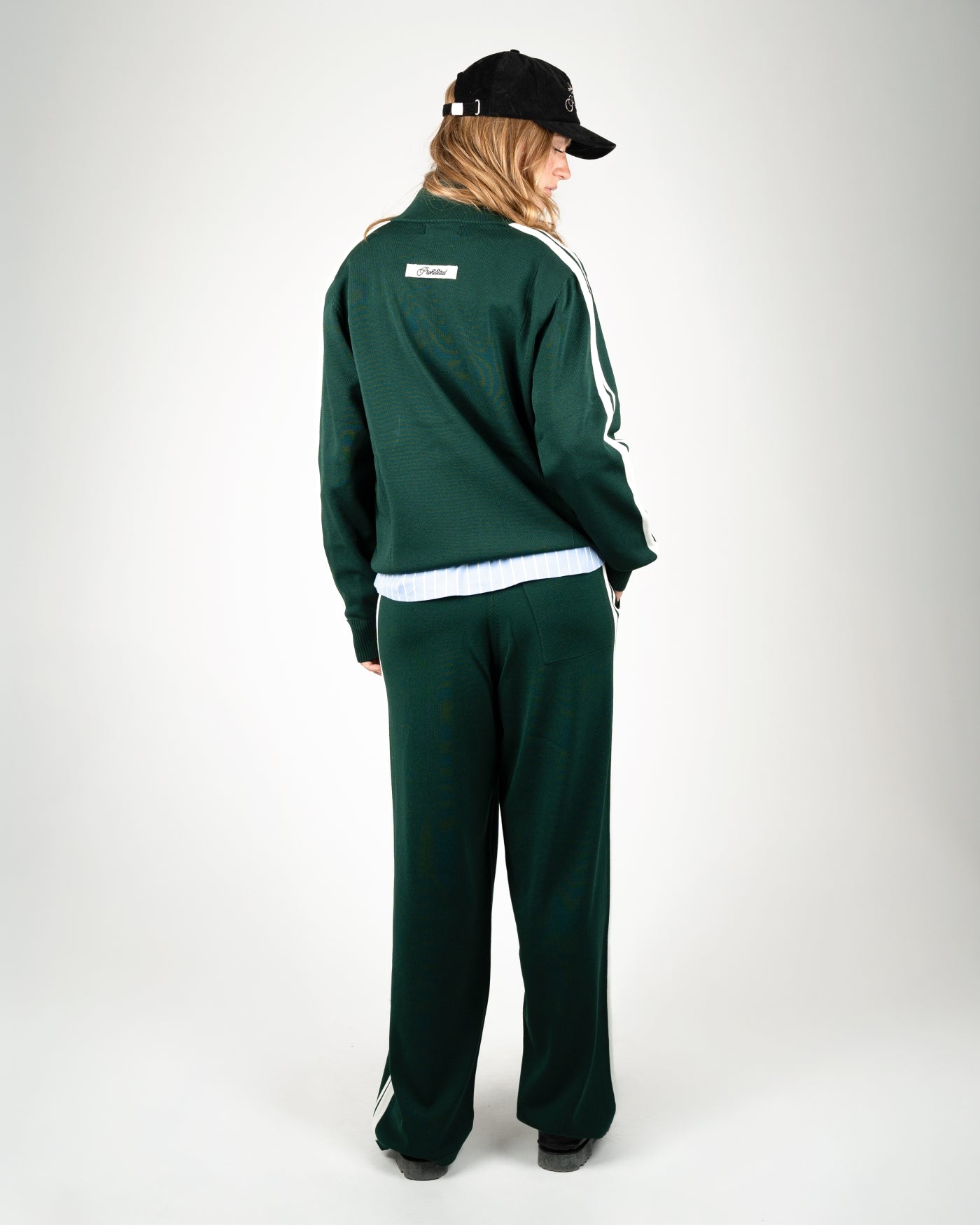 Varsity Knitted Trackpants | Dark Green