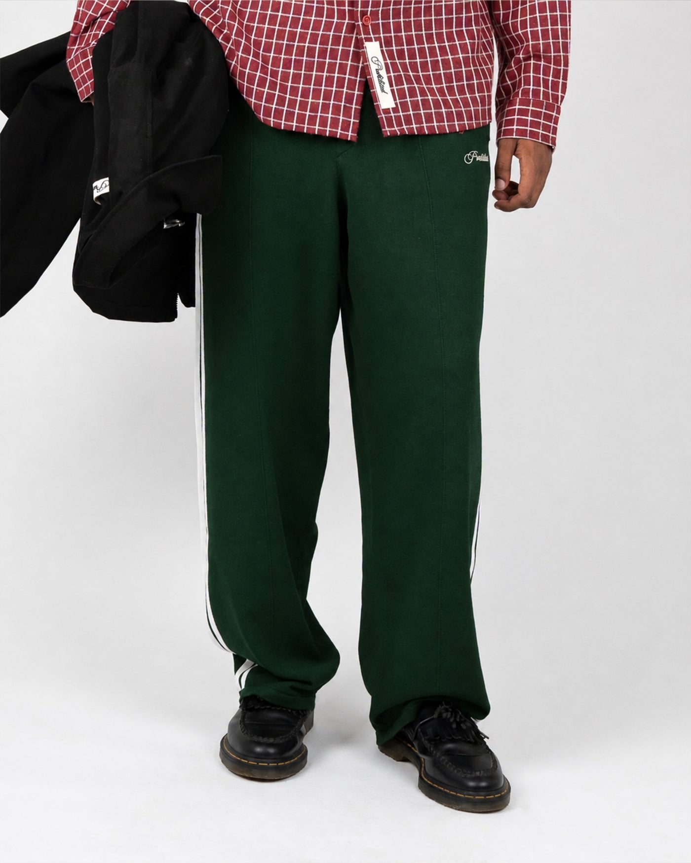 Varsity Knitted Trackpants | Dark Green