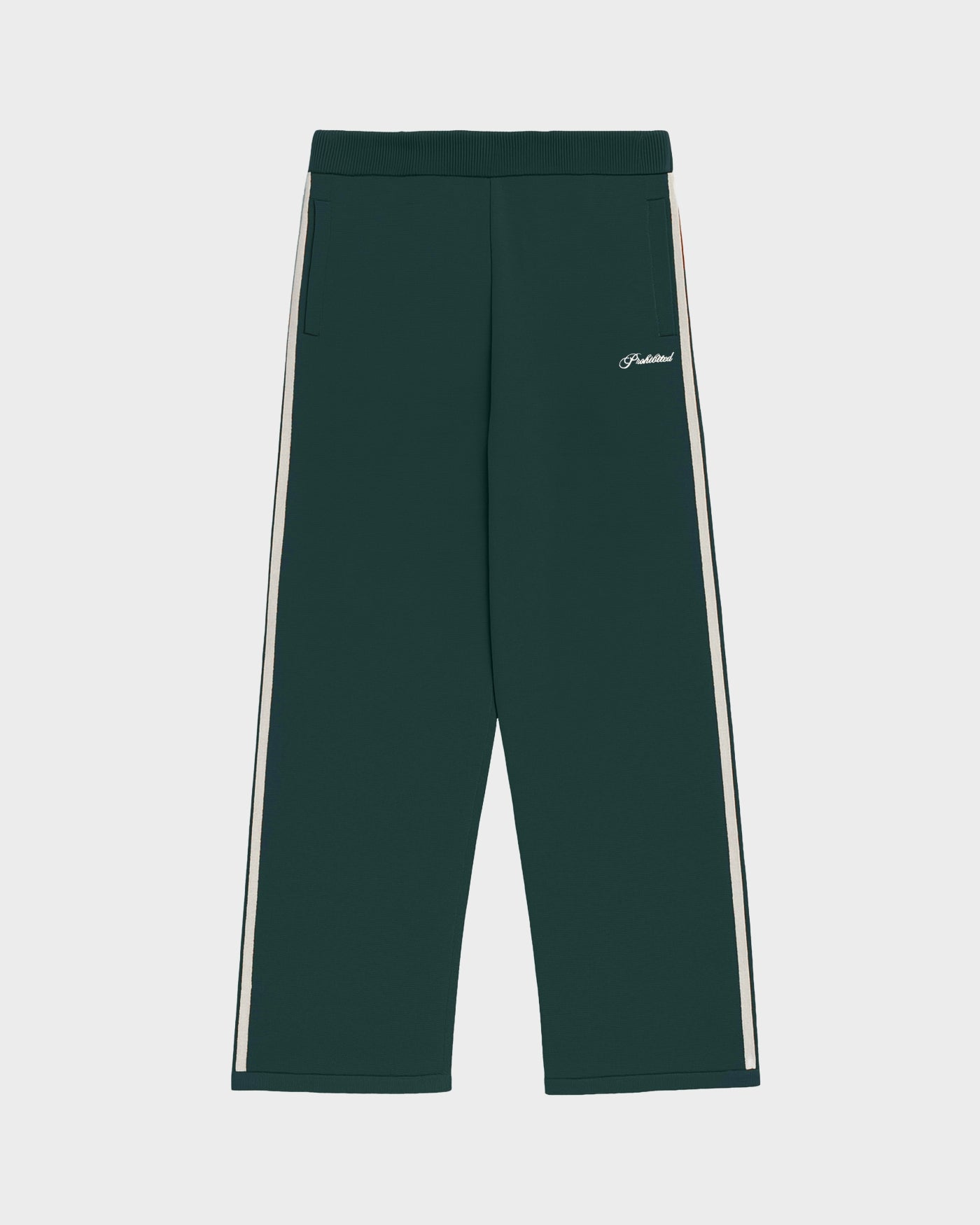 Varsity Knitted Trackpants | Dark Green