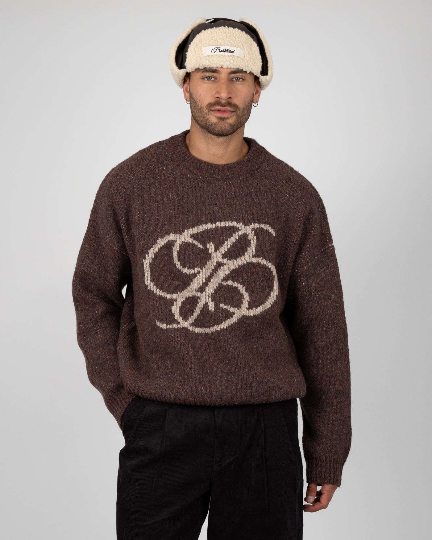 Double P Knit Sweater | Brown