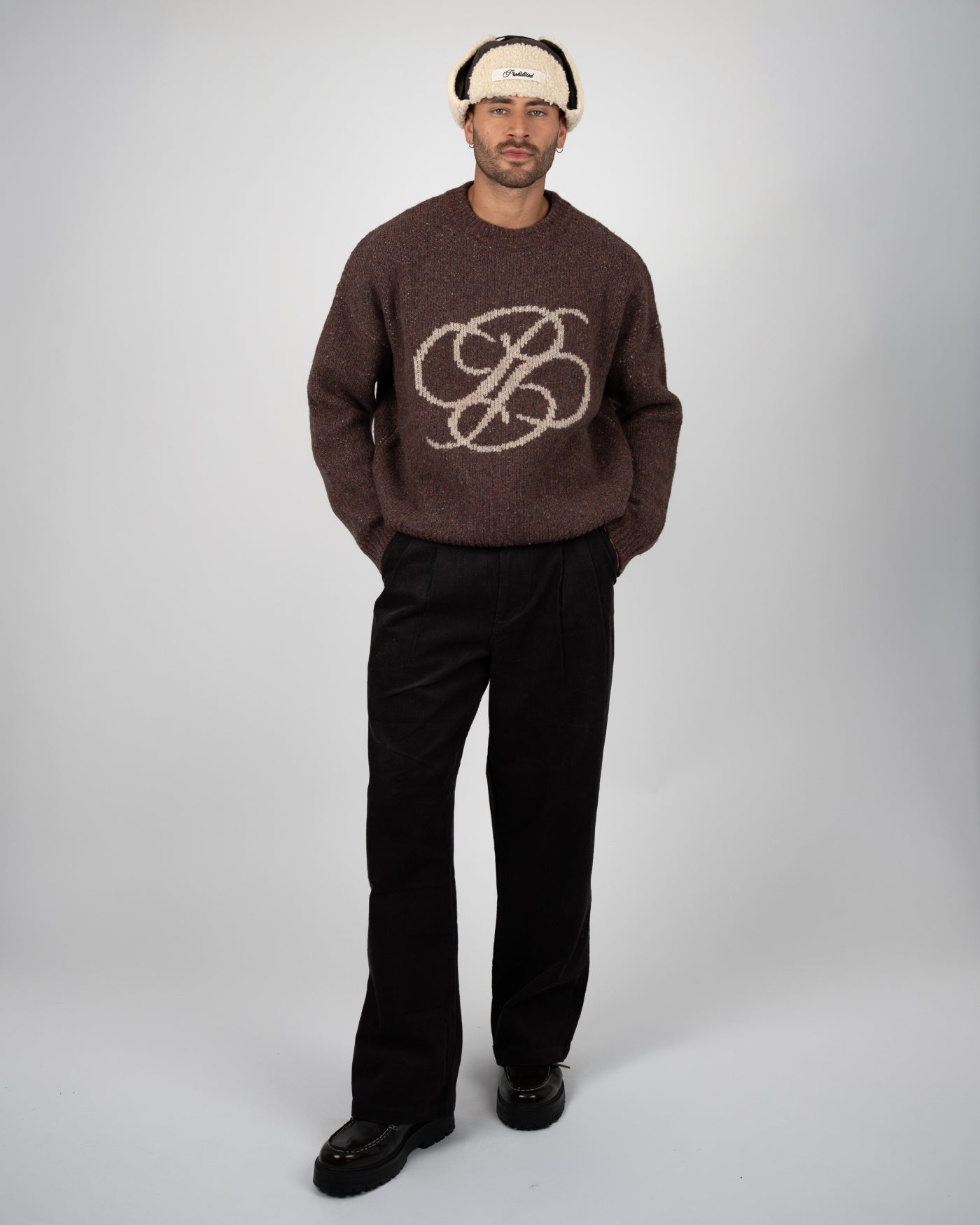 Double P Knit Sweater | Brown