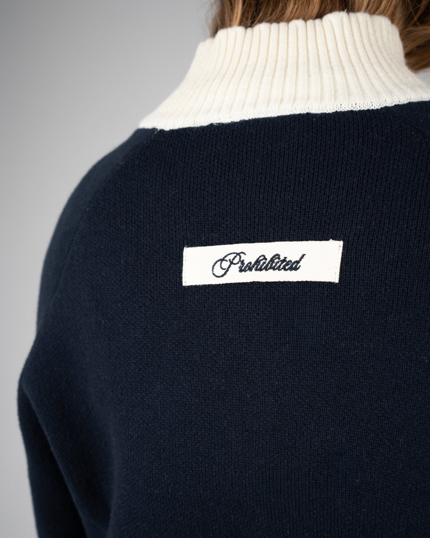 Letterman Knit Jacket | Navy