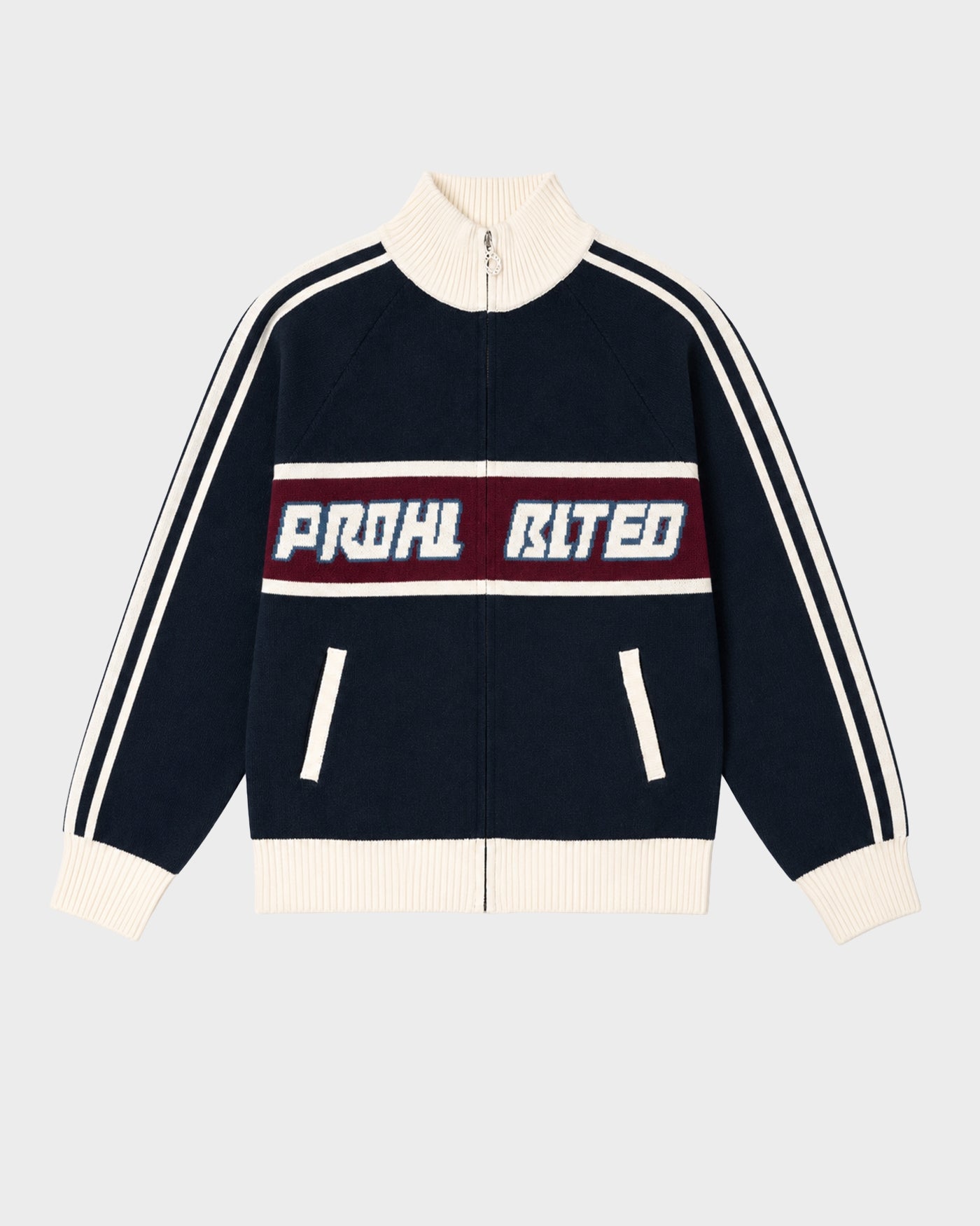 Letterman Knit Jacket | Navy