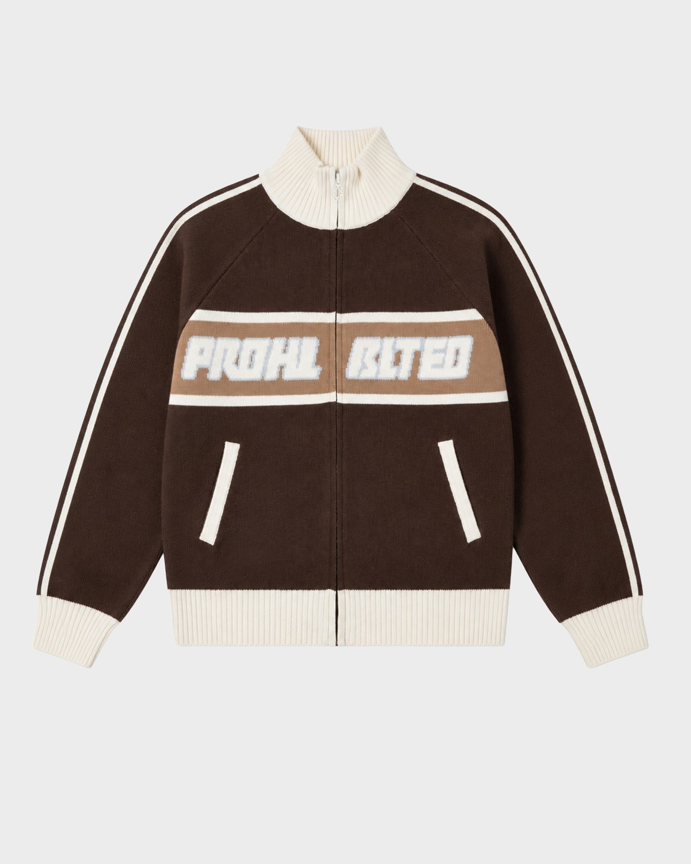 Letterman Knit Jacket | Brown