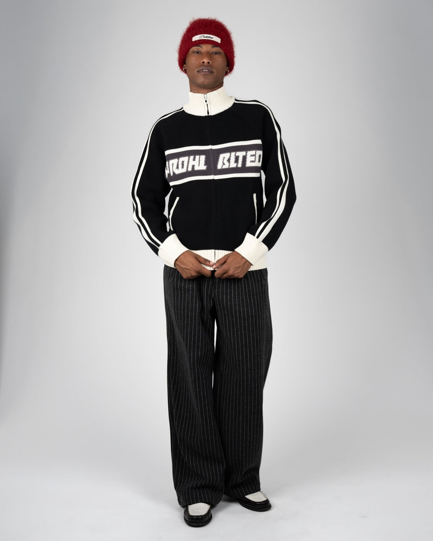 Letterman Knit Jacket | Black