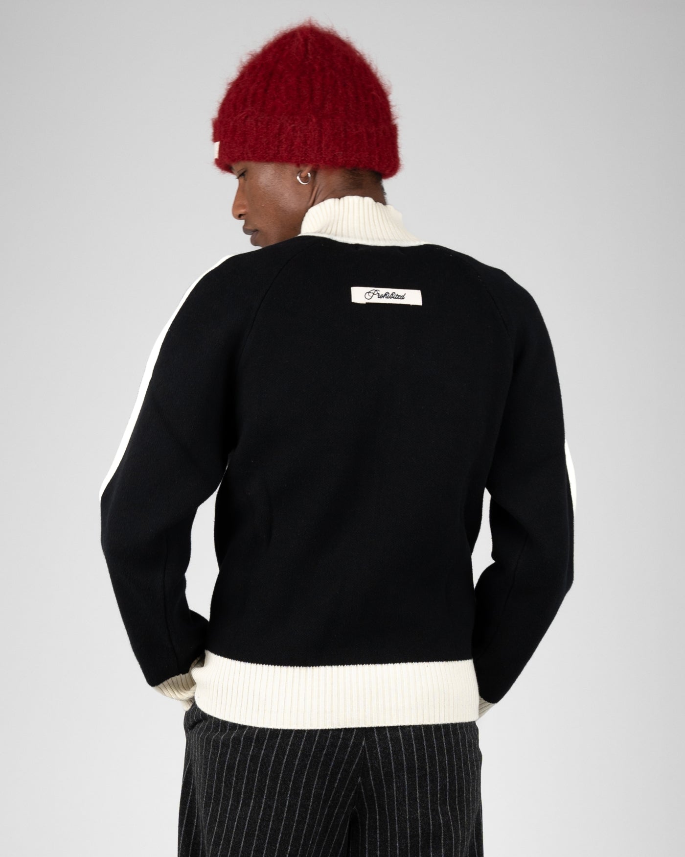 Letterman Knit Jacket | Black
