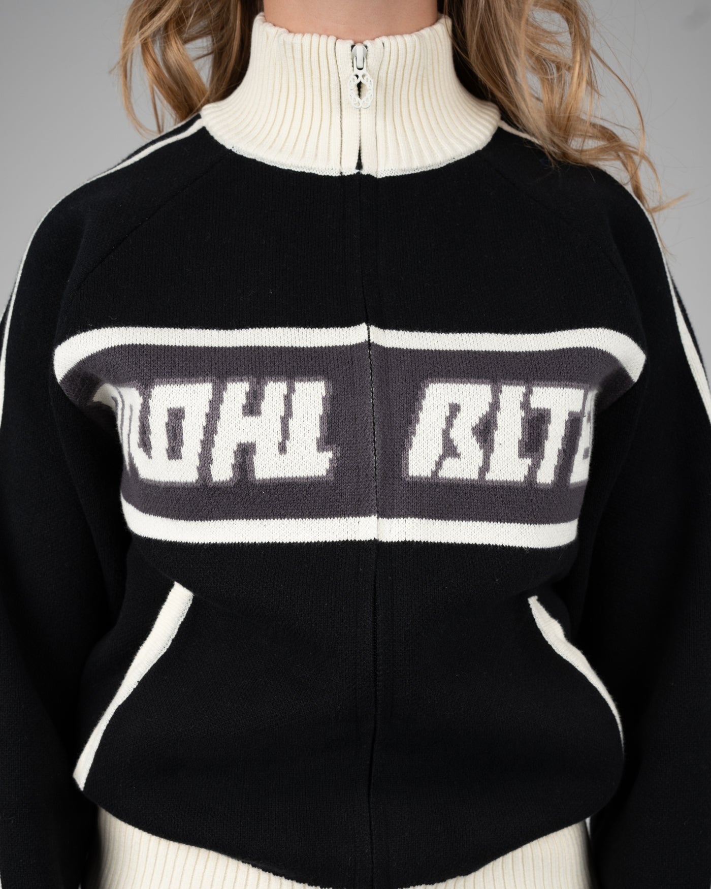 Letterman Knit Jacket | Black