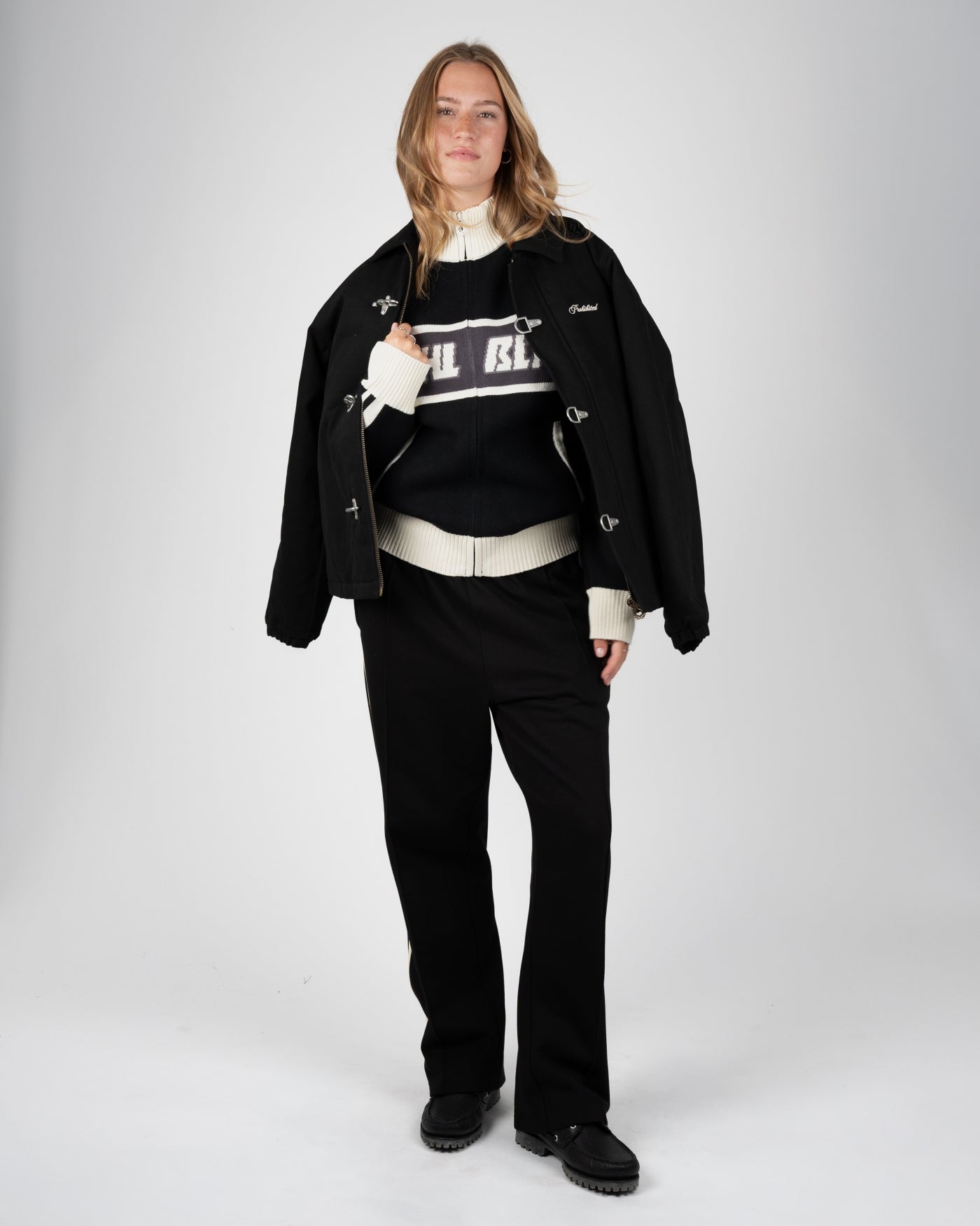 Letterman Knit Jacket | Black
