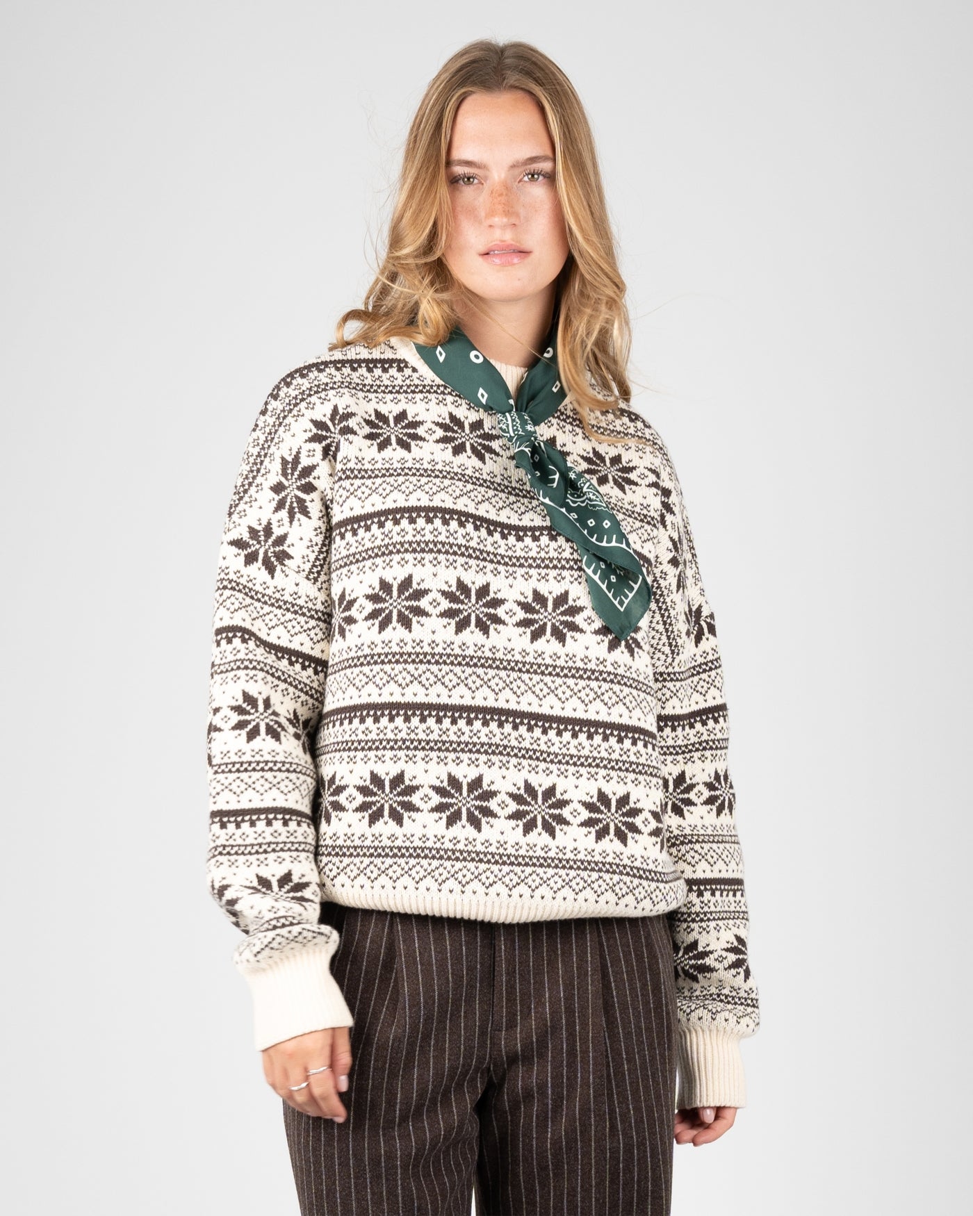 Norwegian Knit Sweater | Dark Brown