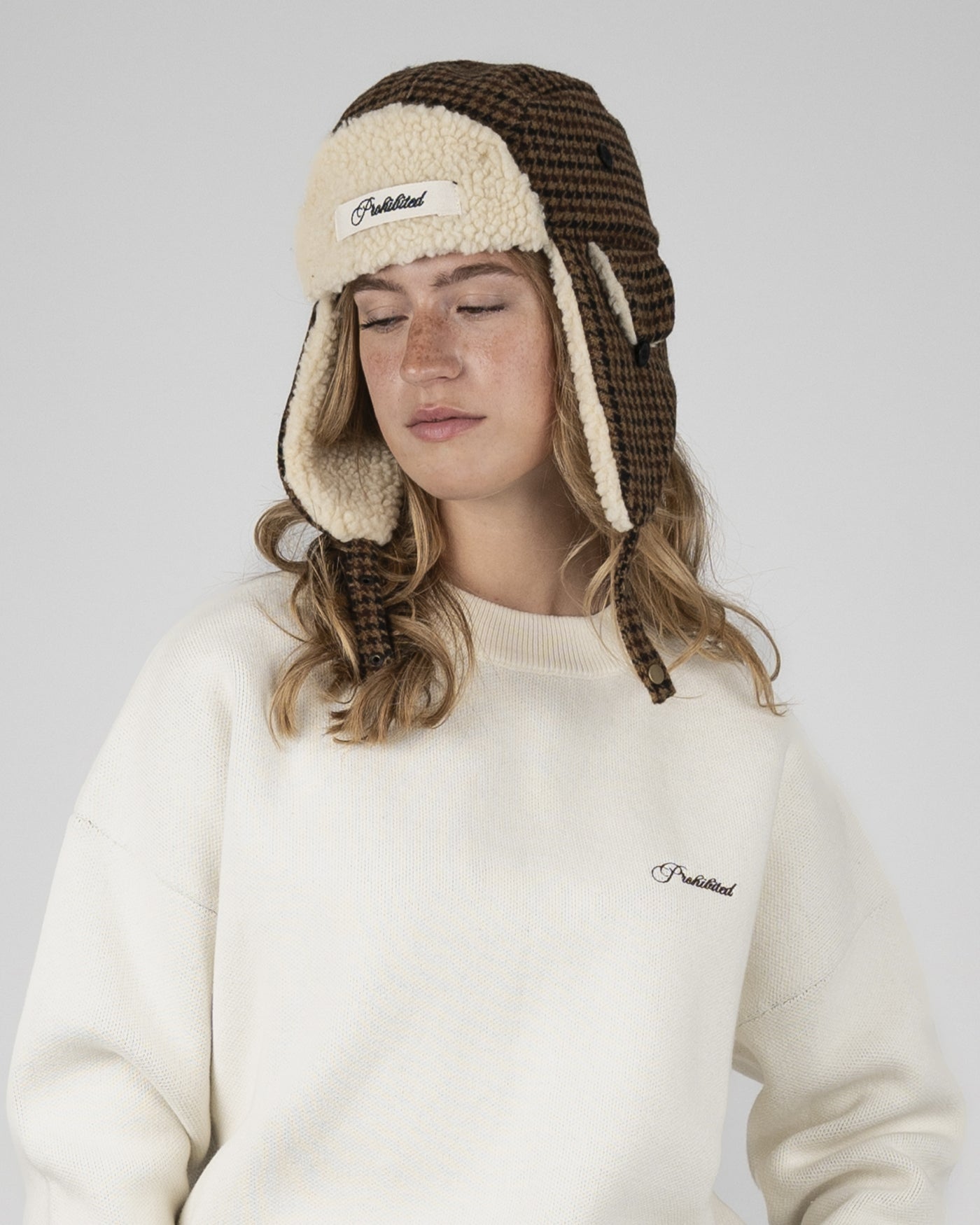 Checkered Aviator Hat | Checkered Brown