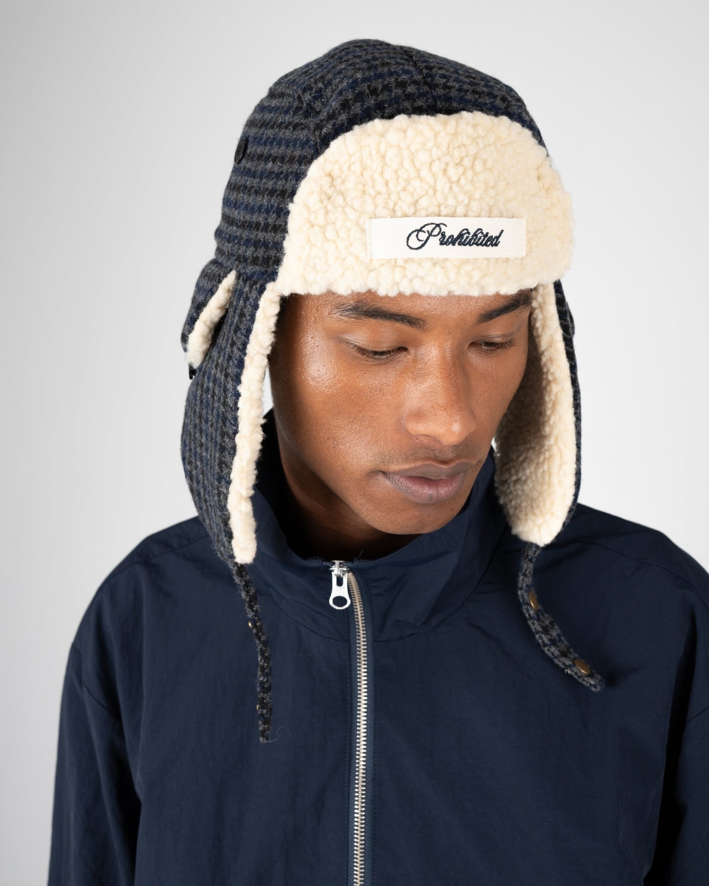 Checkered Aviator Hat | Checekered Blue
