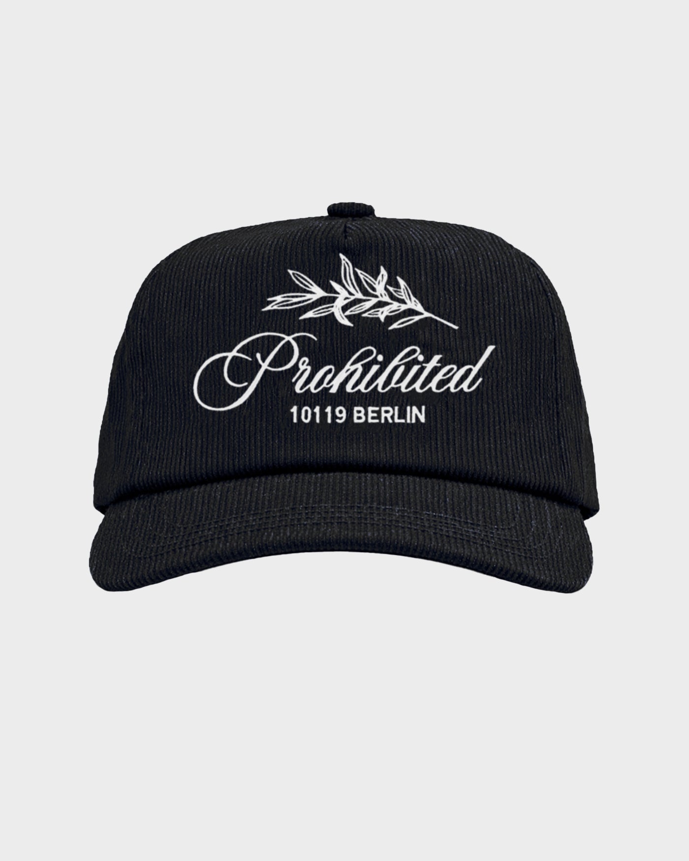 Leaf Corduroy Cap | Black