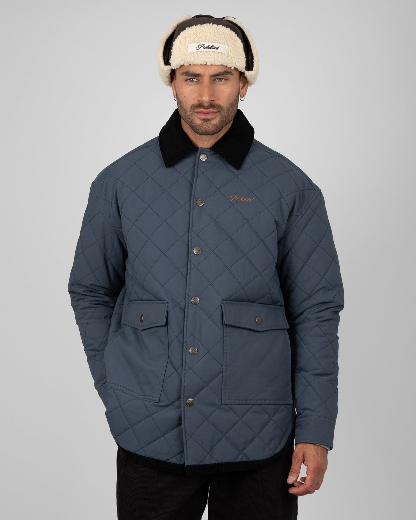Autumn Field Quilted Jacket | Ash Blue