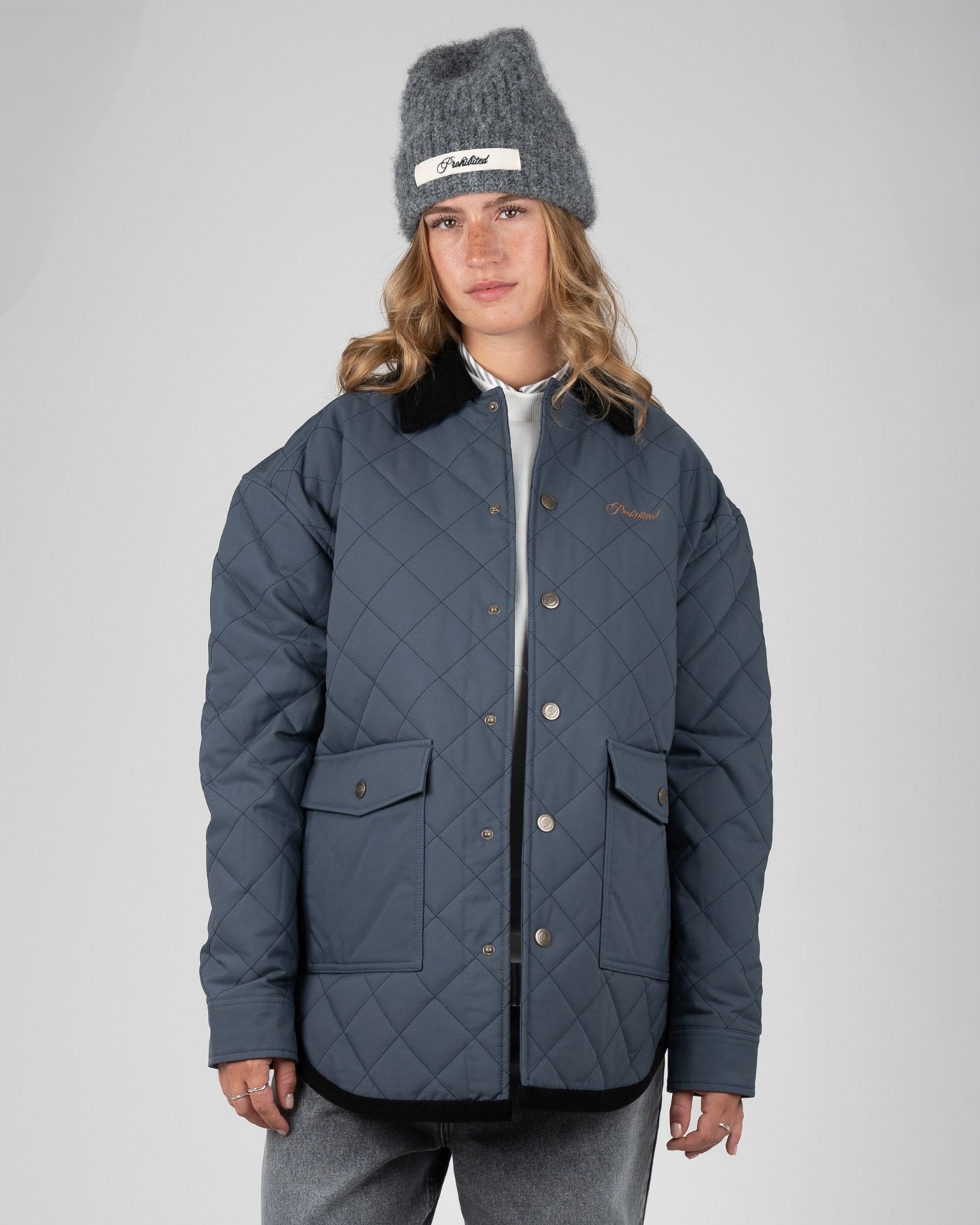 Autumn Field Quilted Jacket | Ash Blue