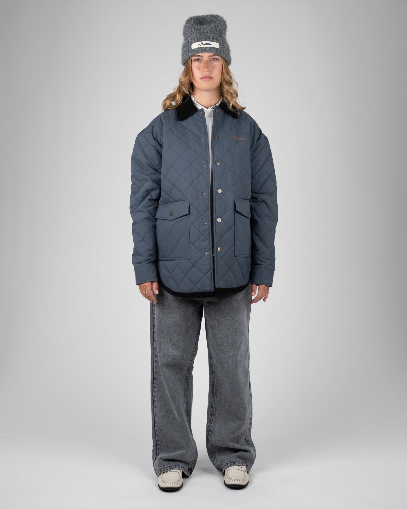 Autumn Field Quilted Jacket | Ash Blue