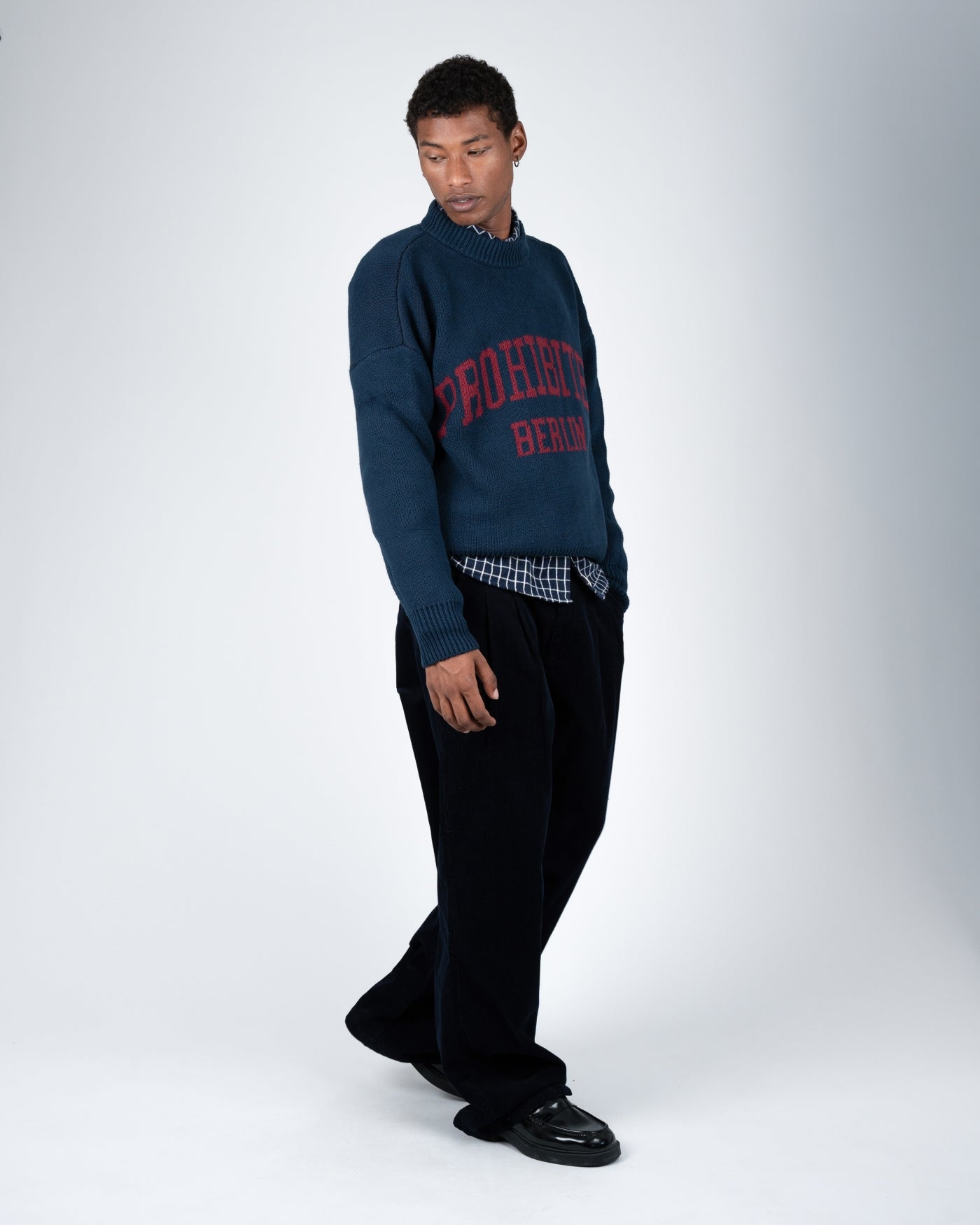 Varsity Knit Sweater | Dark Blue