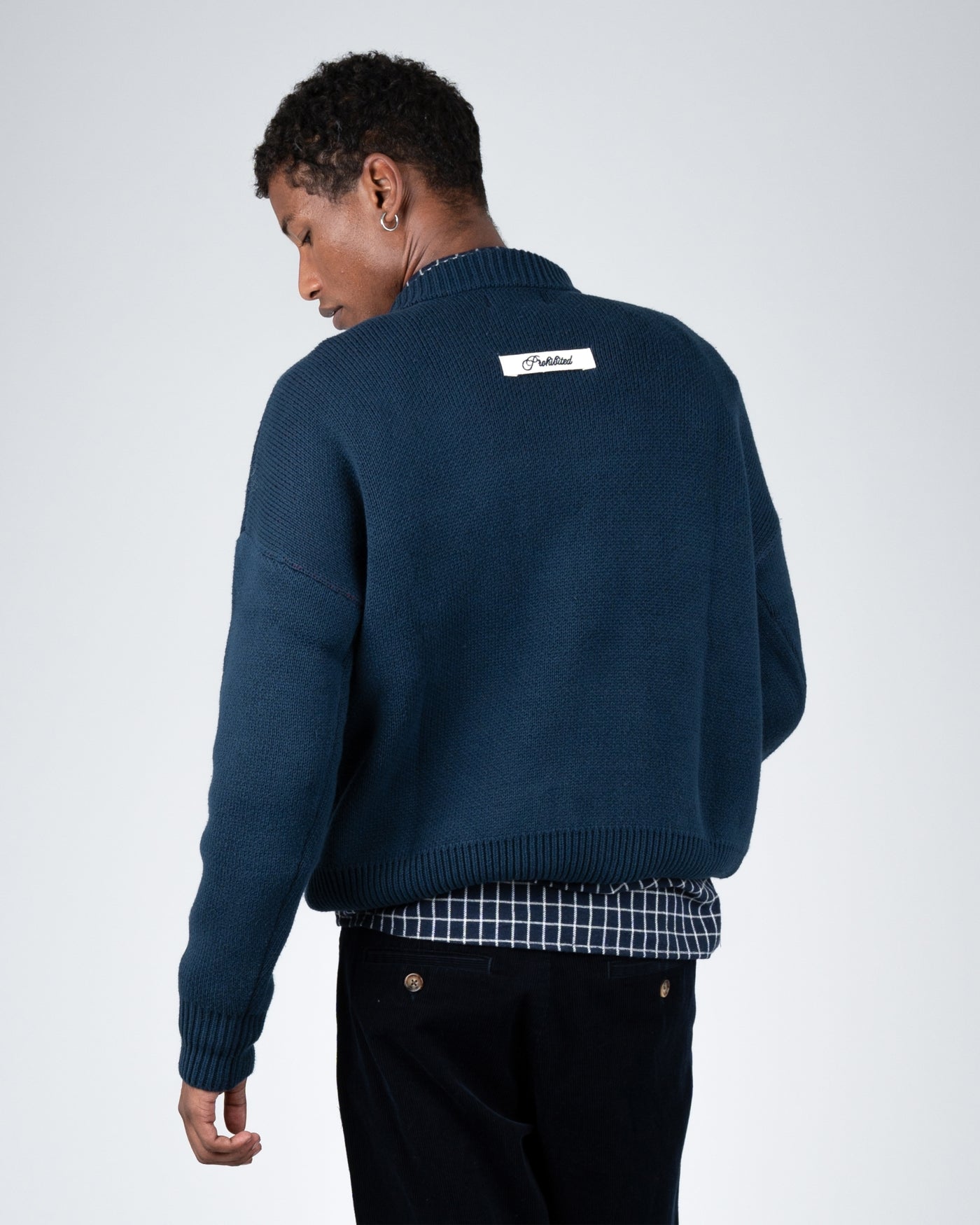 Varsity Knit Sweater | Dark Blue