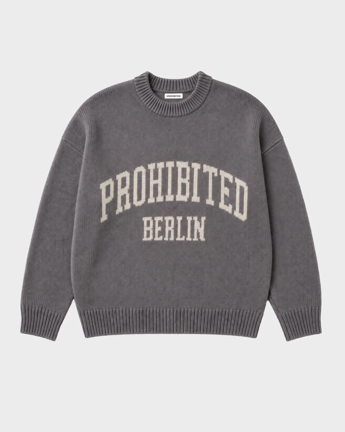 Varsity Knit Sweater | Dark Grey