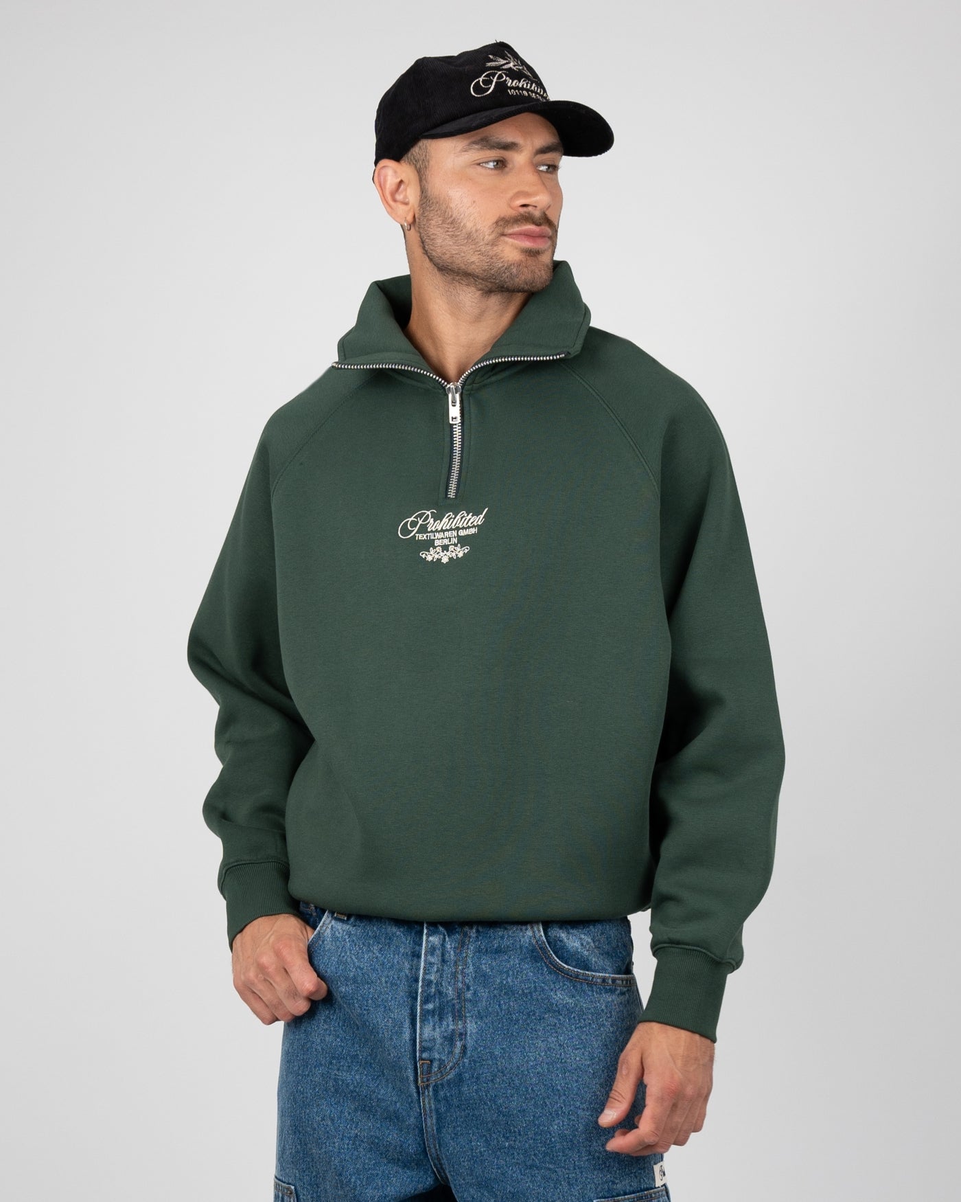 College Days Quarter Zip | British Racing Green