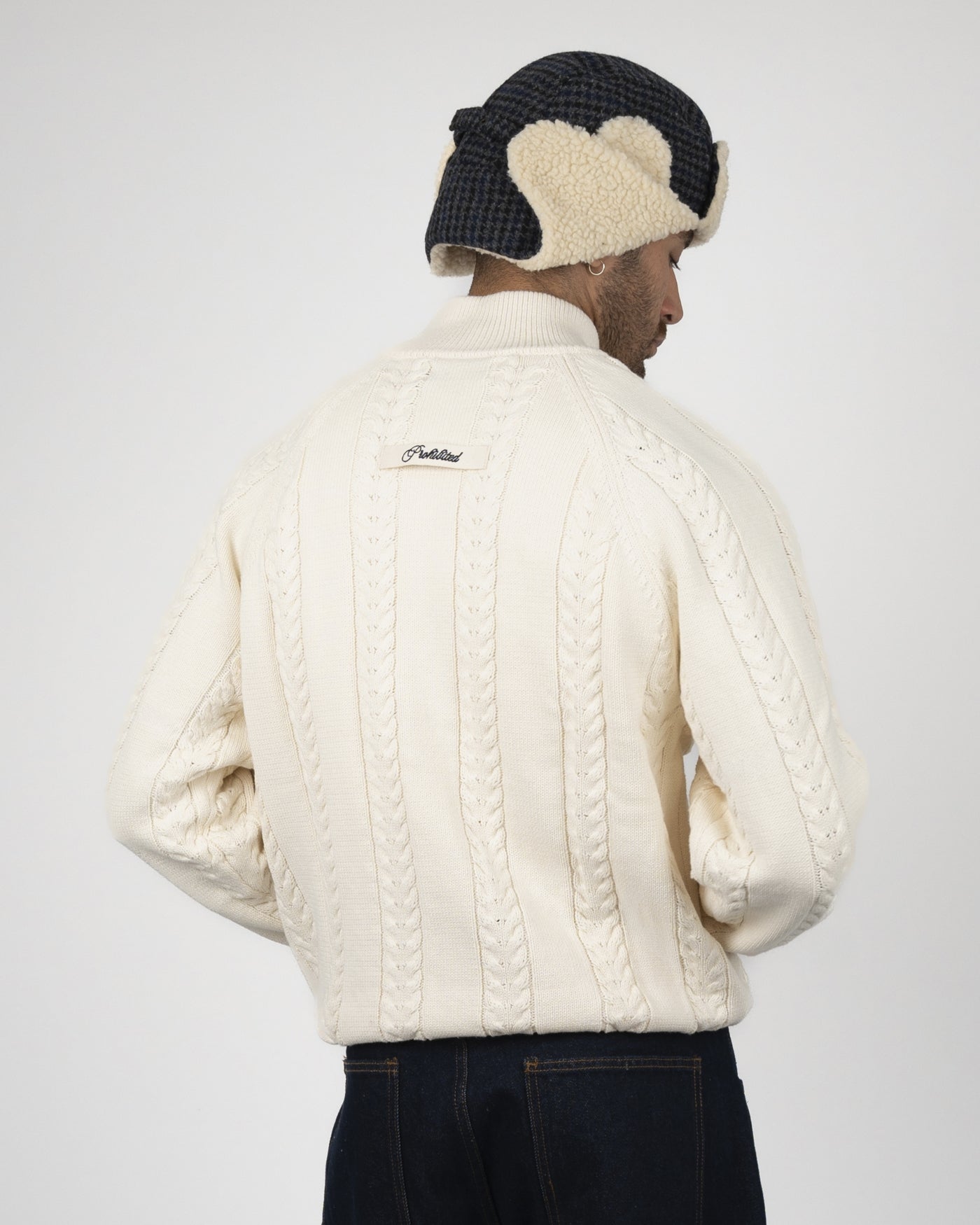Cable Knit Quarter Zip | Cream