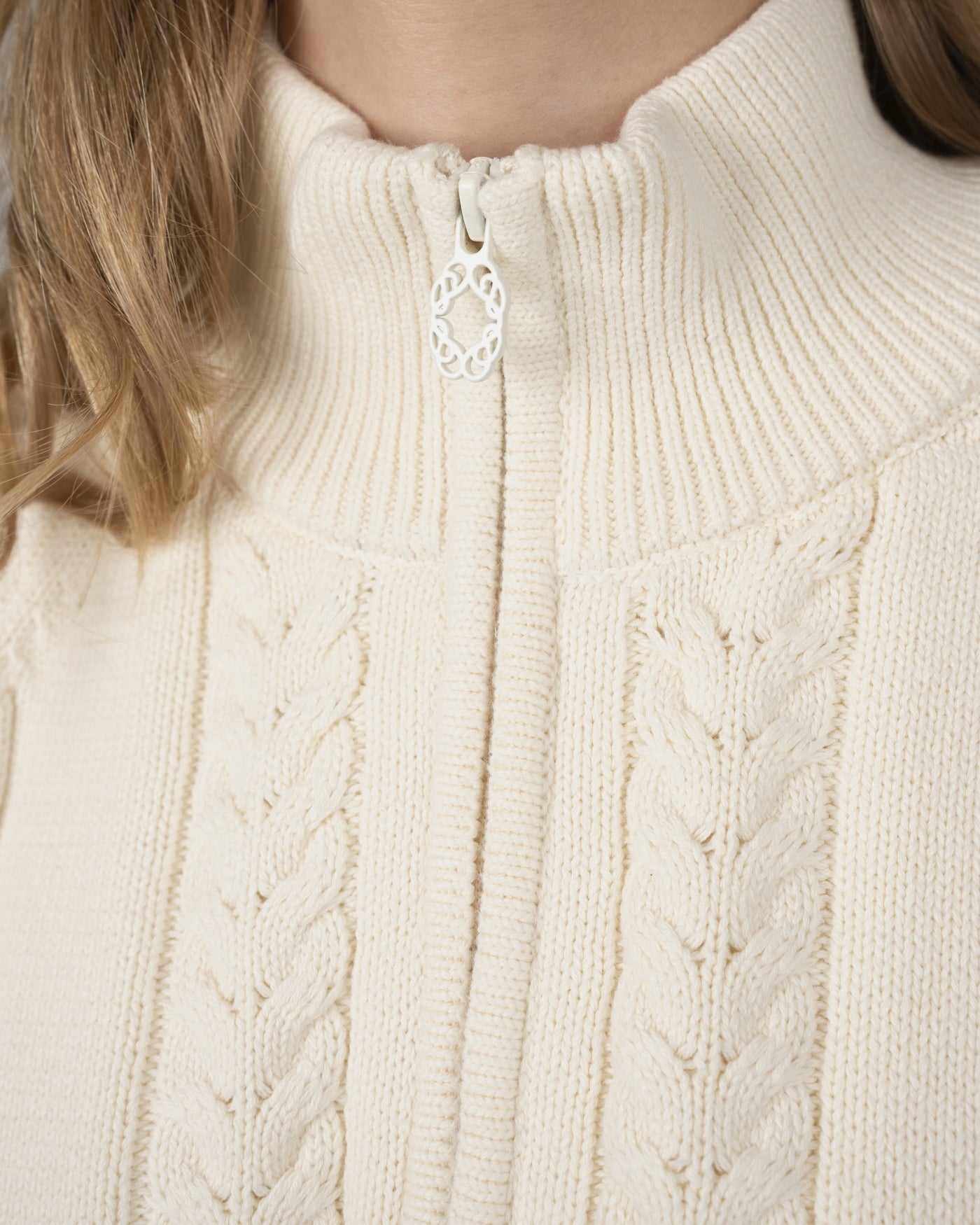 Cable Knit Quarter Zip | Cream