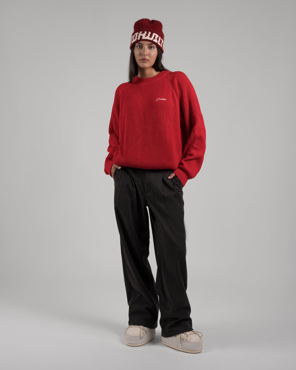 Campus Knit Sweater | Red