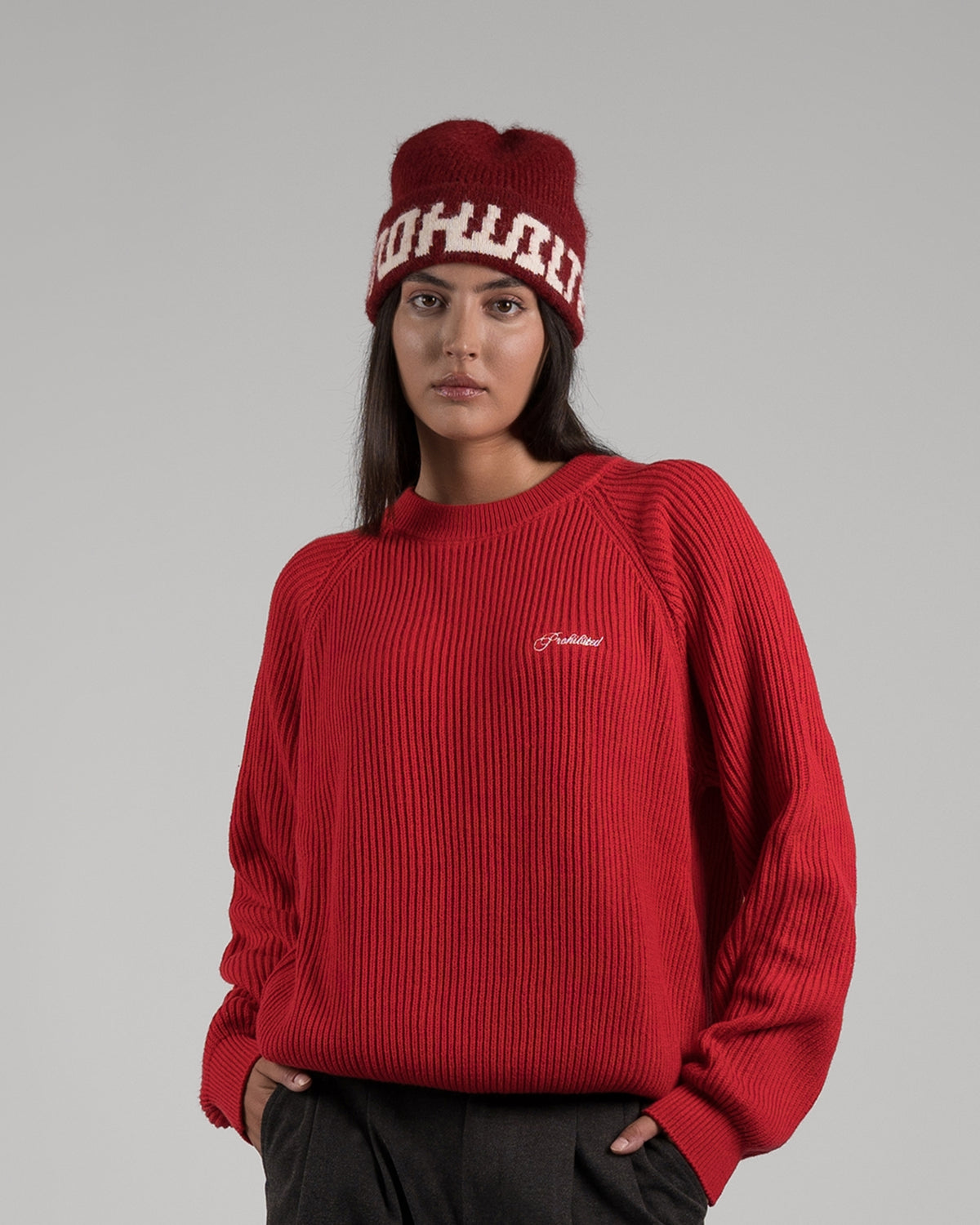 Campus Knit Sweater | Red