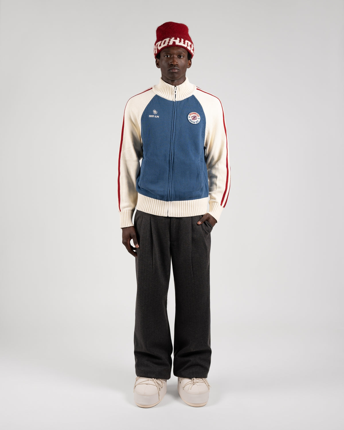 Swiss Alps Knit Jacket | Blue