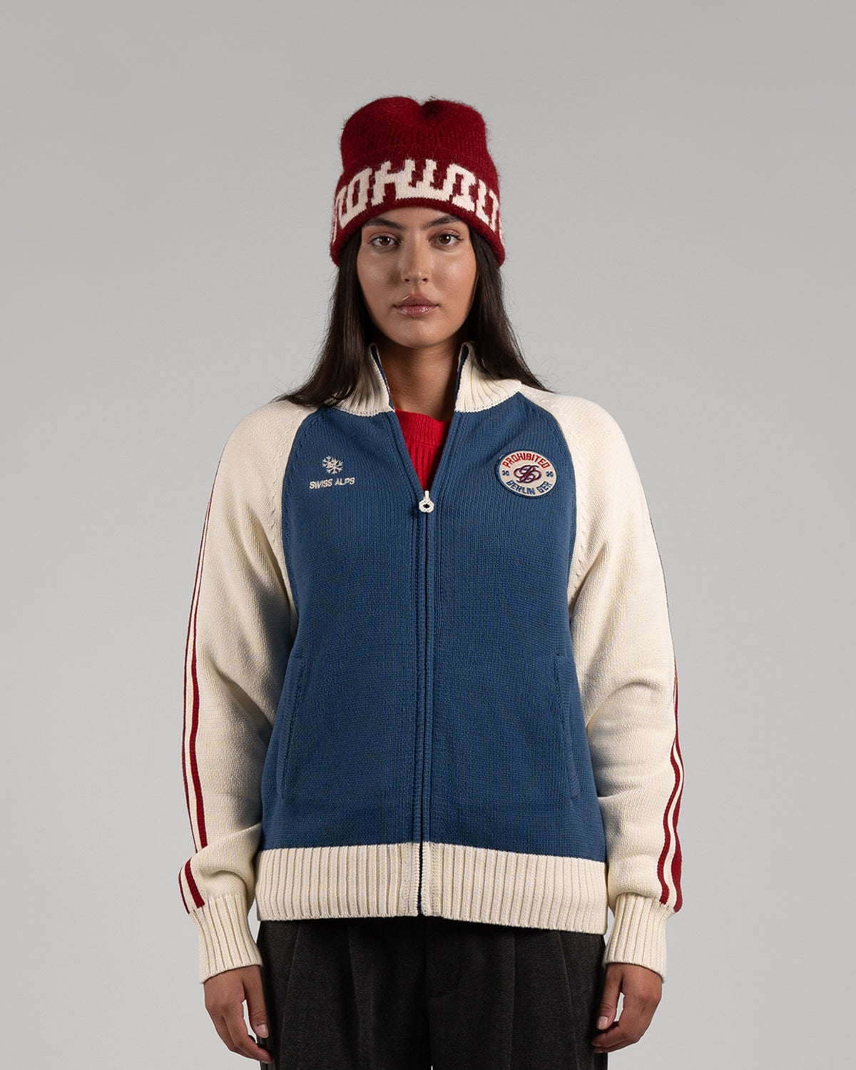 Swiss Alps Knit Jacket | Blue