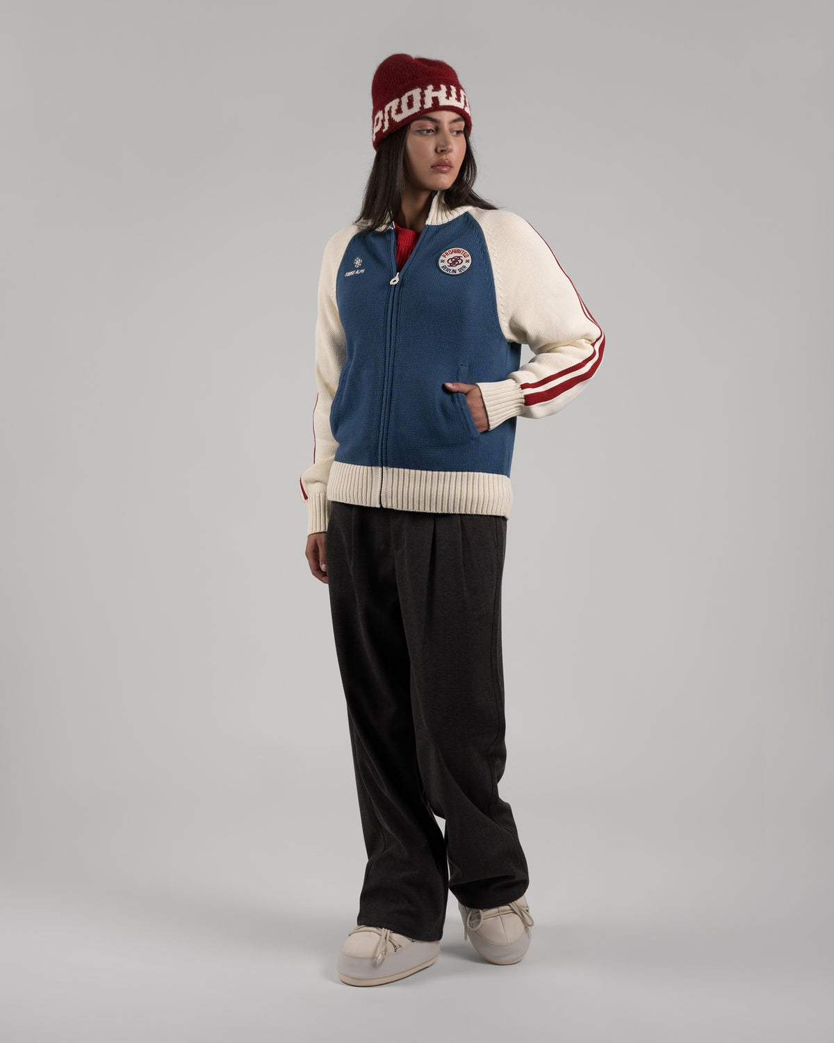 Swiss Alps Knit Jacket | Blue