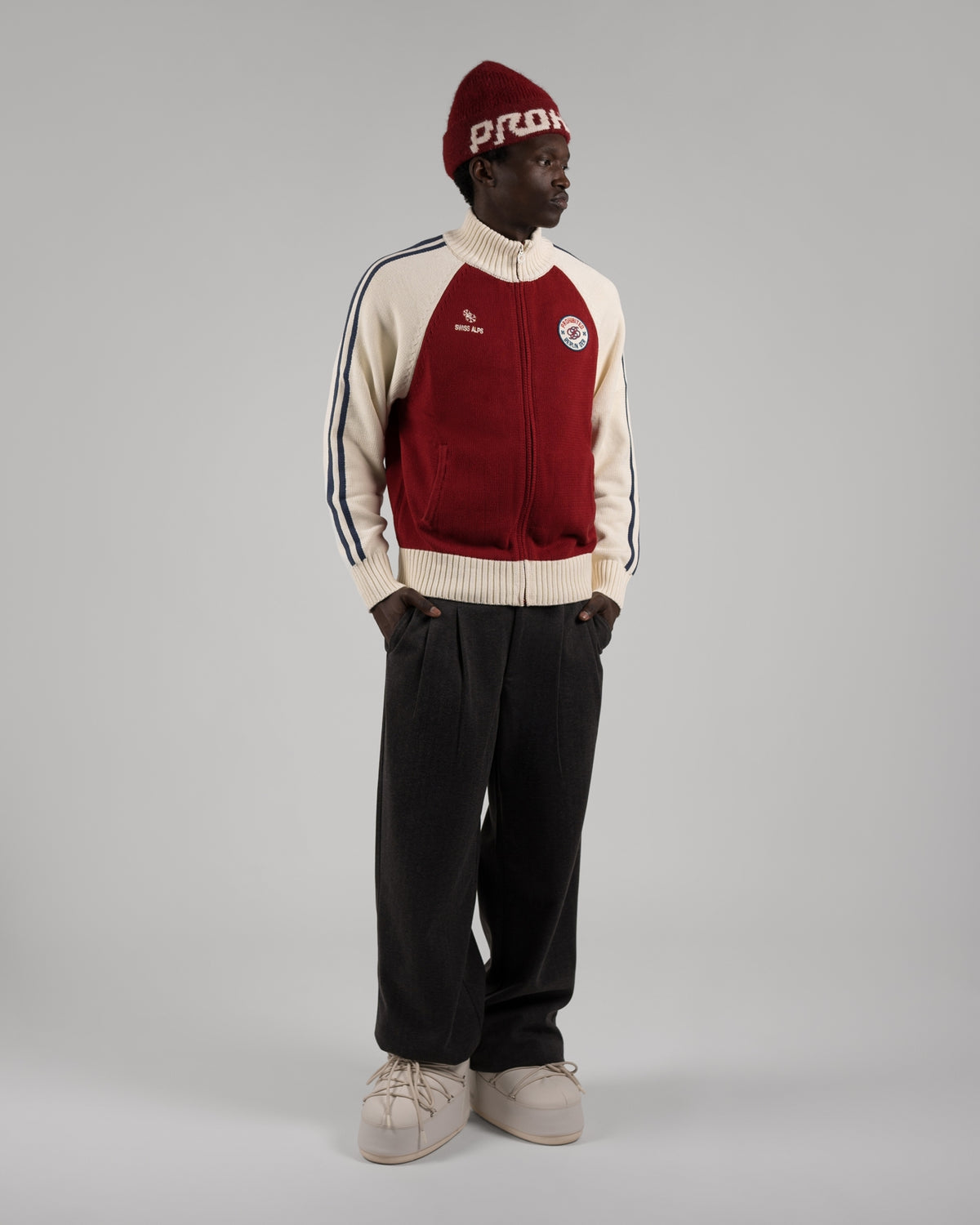 Swiss Alps Knit Jacket | Red