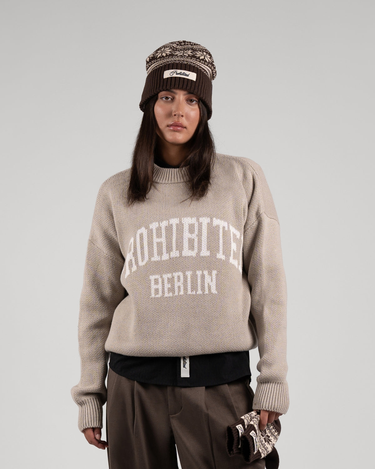 Varsity Knit Sweater | Grey