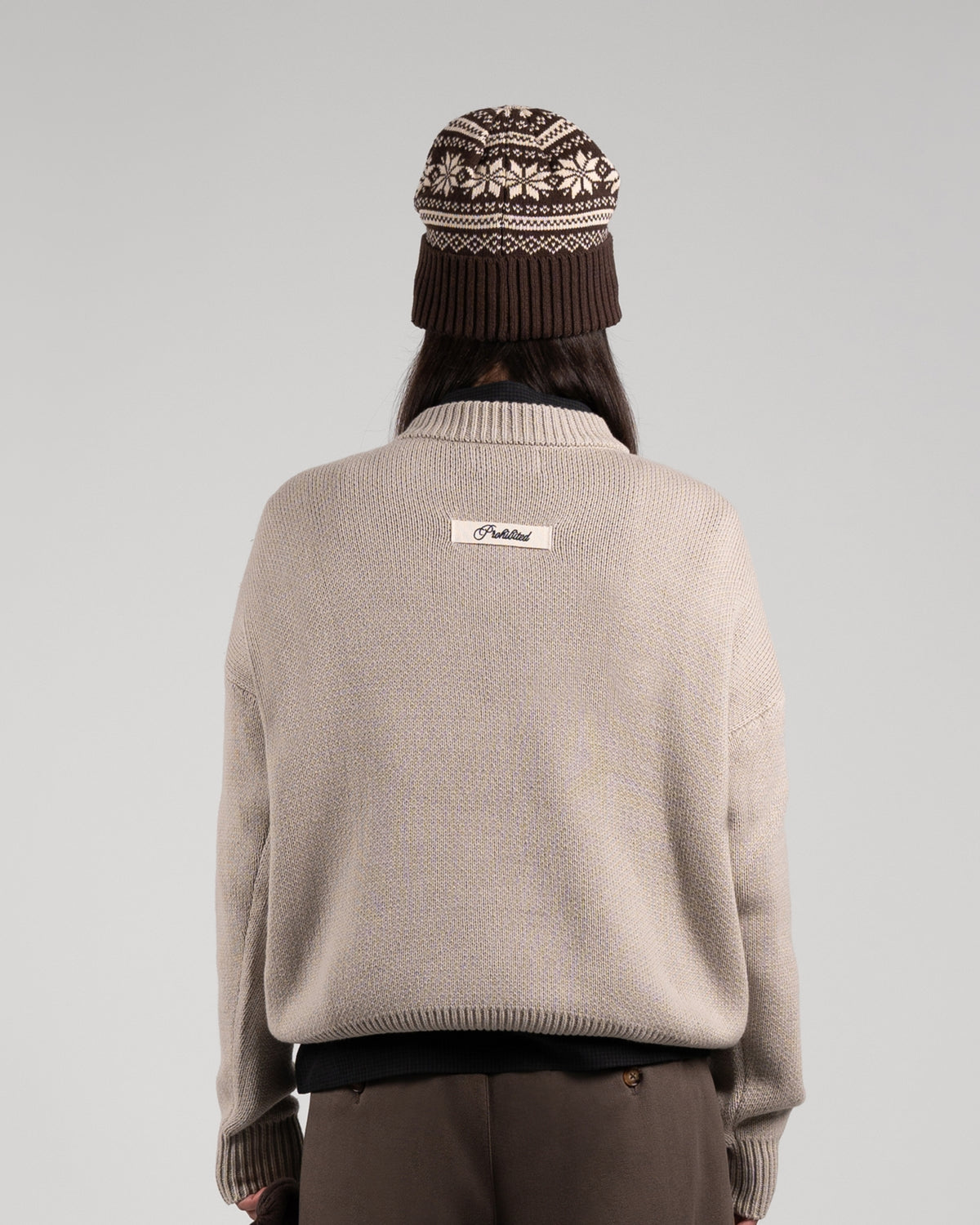 Varsity Knit Sweater | Grey