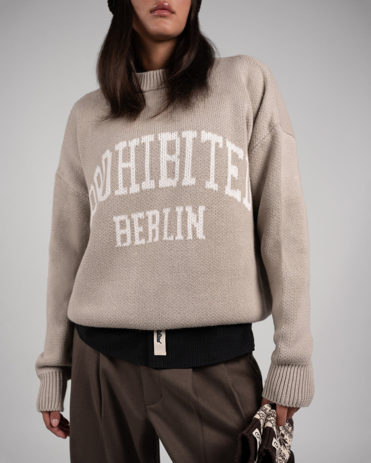Varsity Knit Sweater | Grey