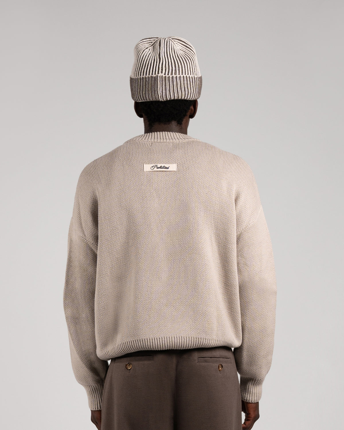 Varsity Knit Sweater | Grey