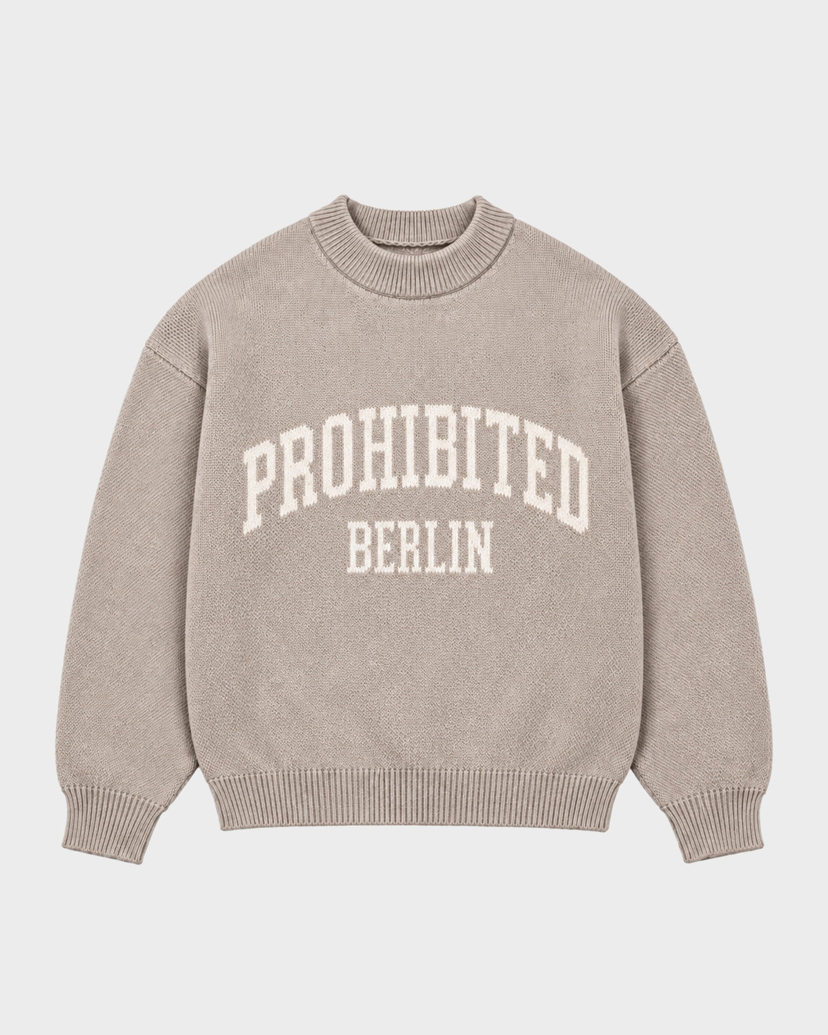 Varsity Knit Sweater | Grey