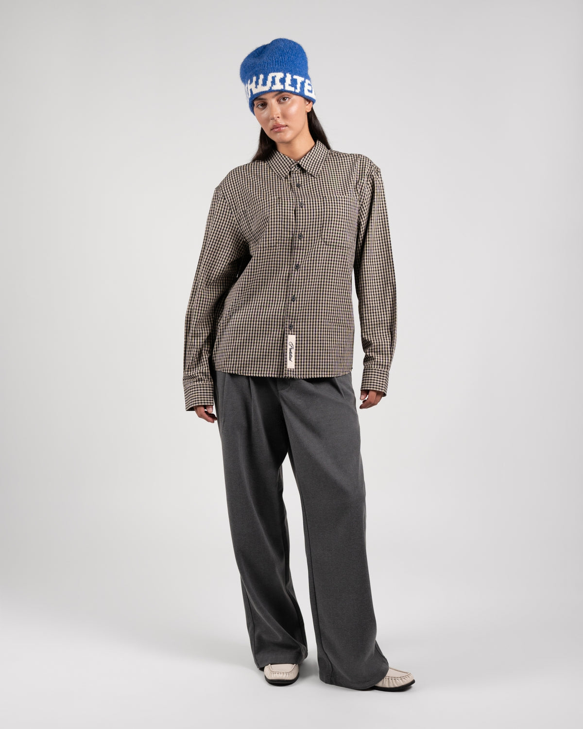 Alpine Checkered Dress Shirt | Black/Off-White