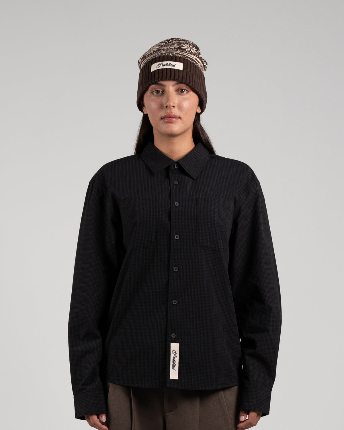 Alpine Checkered Dress Shirt | Black/Dark Blue