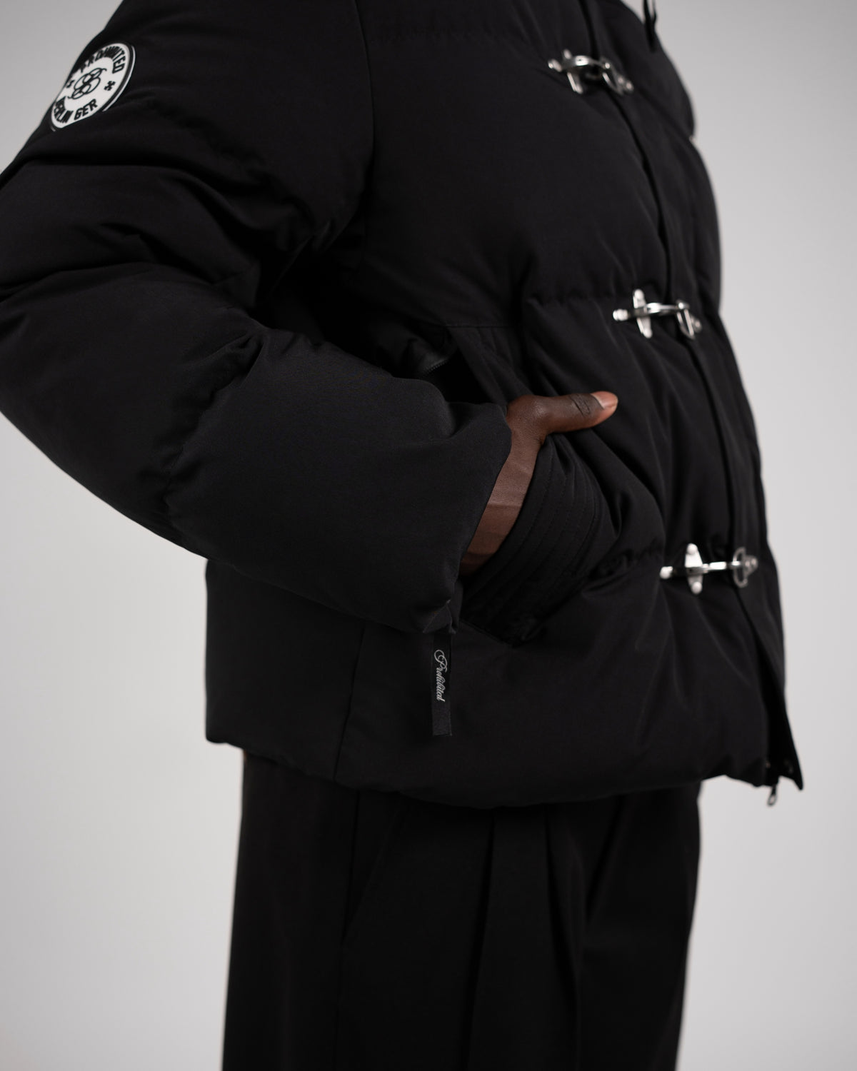 Buckle Puffer Jacket | Black