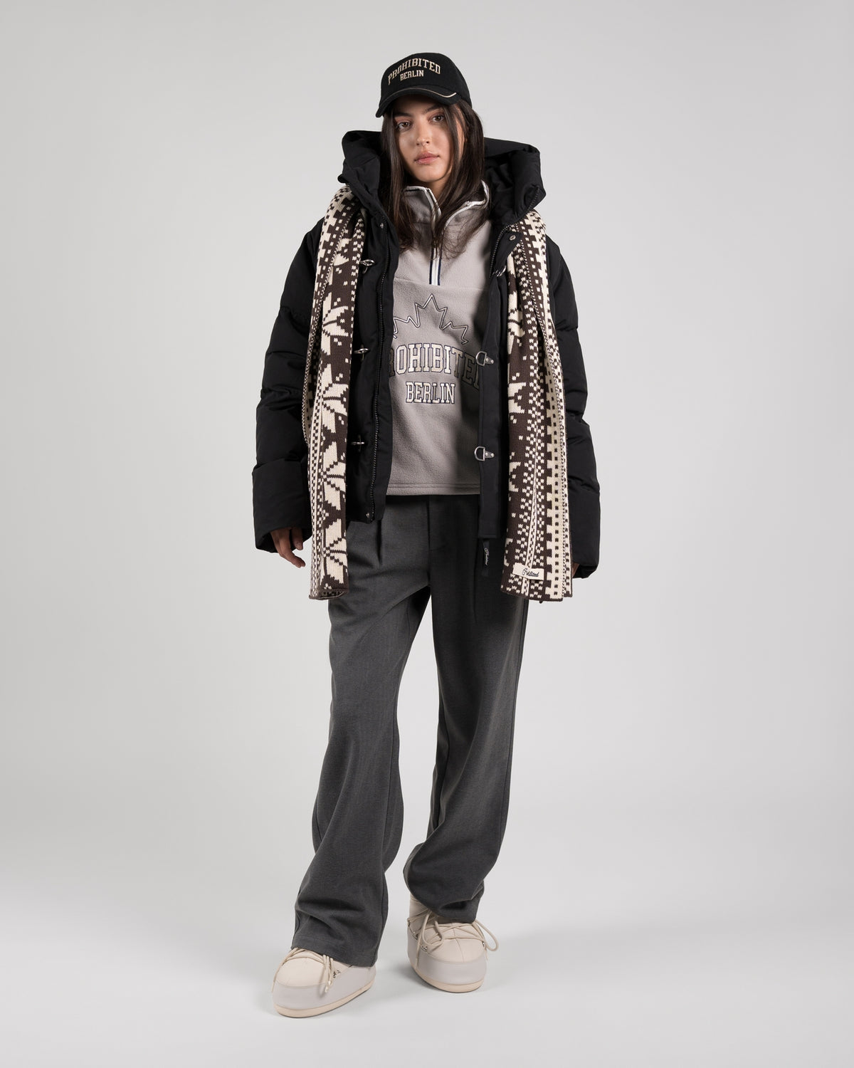 Buckle Puffer Jacket | Black
