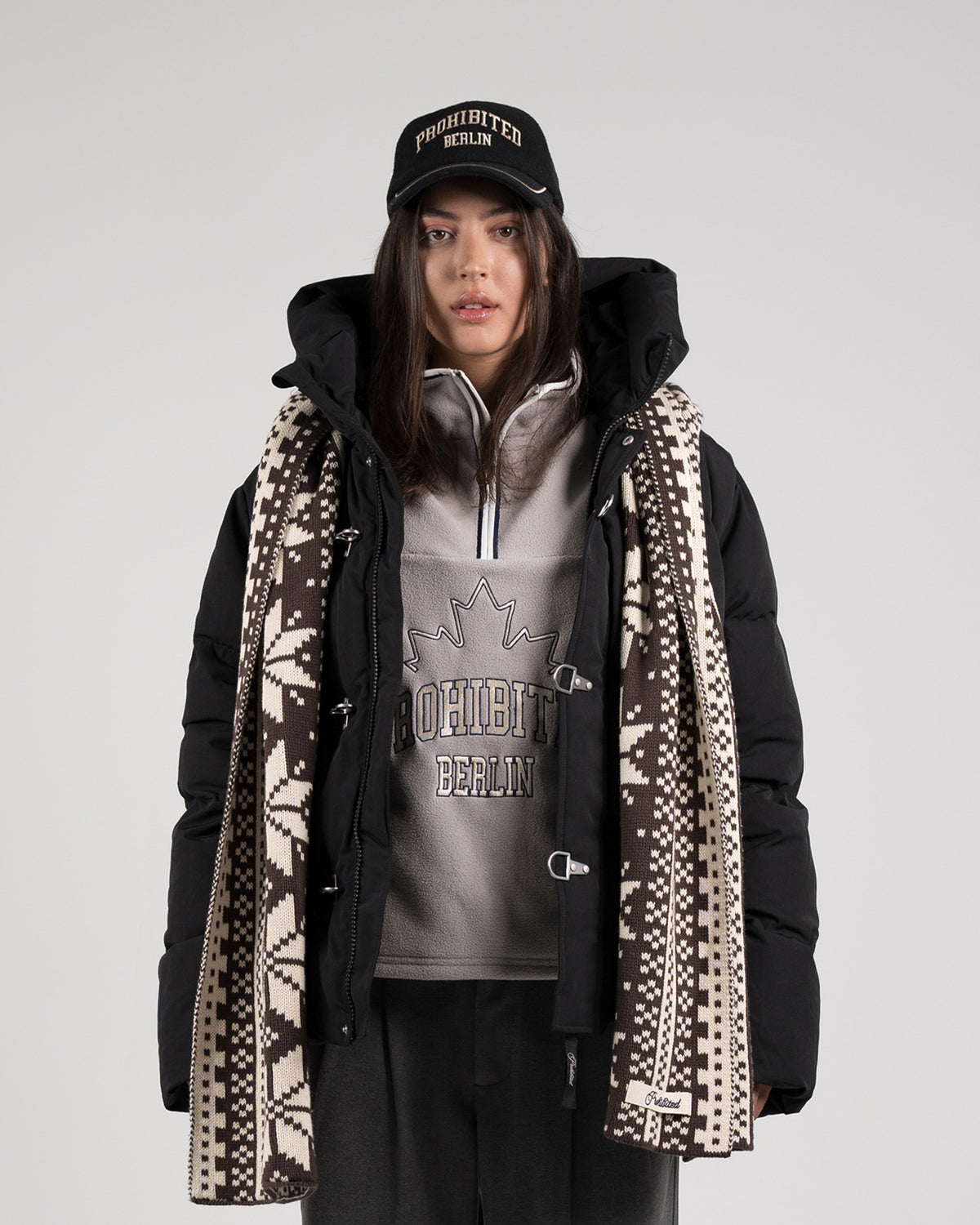 Buckle Puffer Jacket | Black