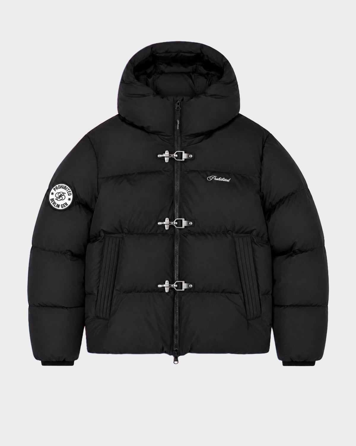 Buckle Puffer Jacket | Black