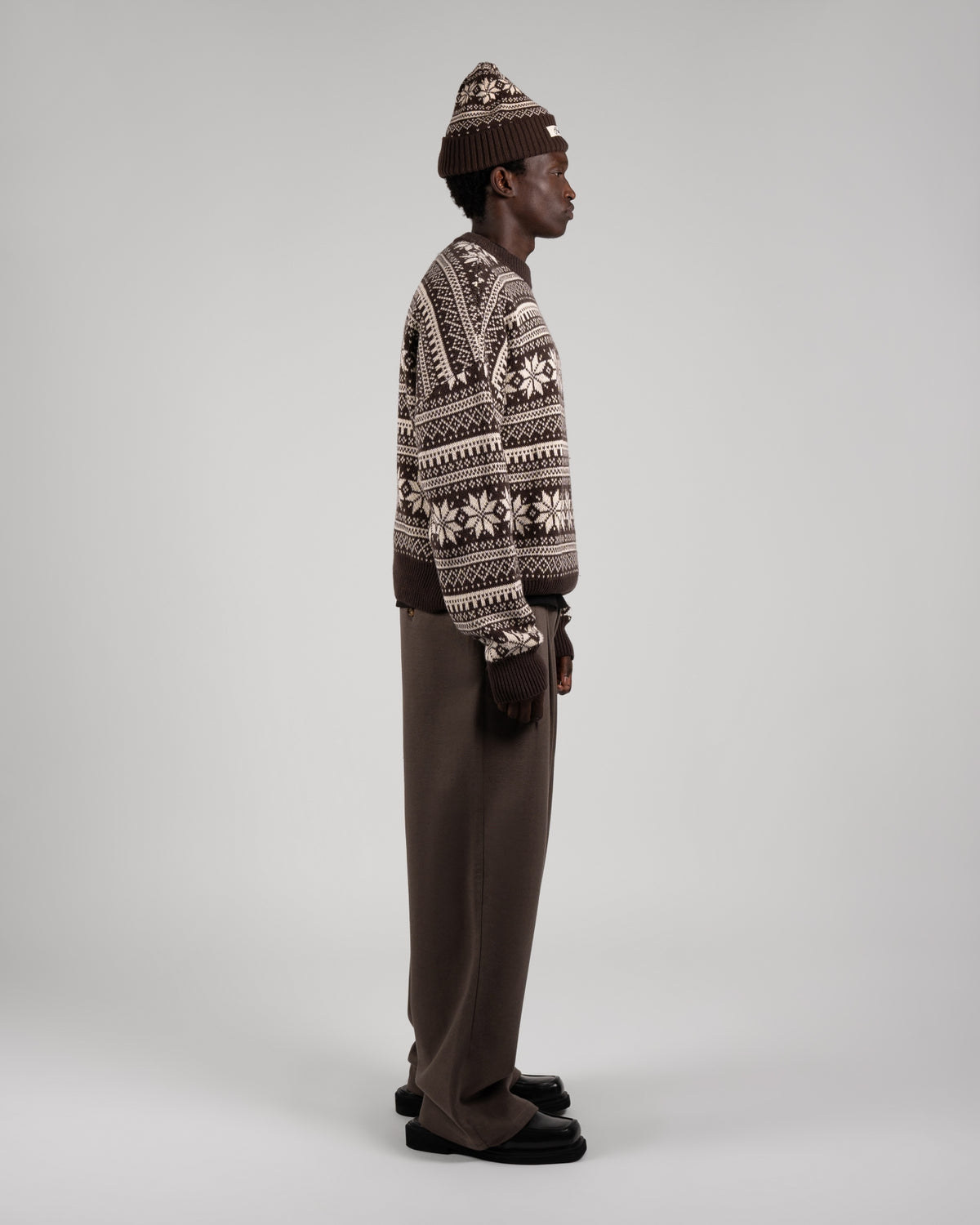Norwegian Knit Sweater | Dark Brown