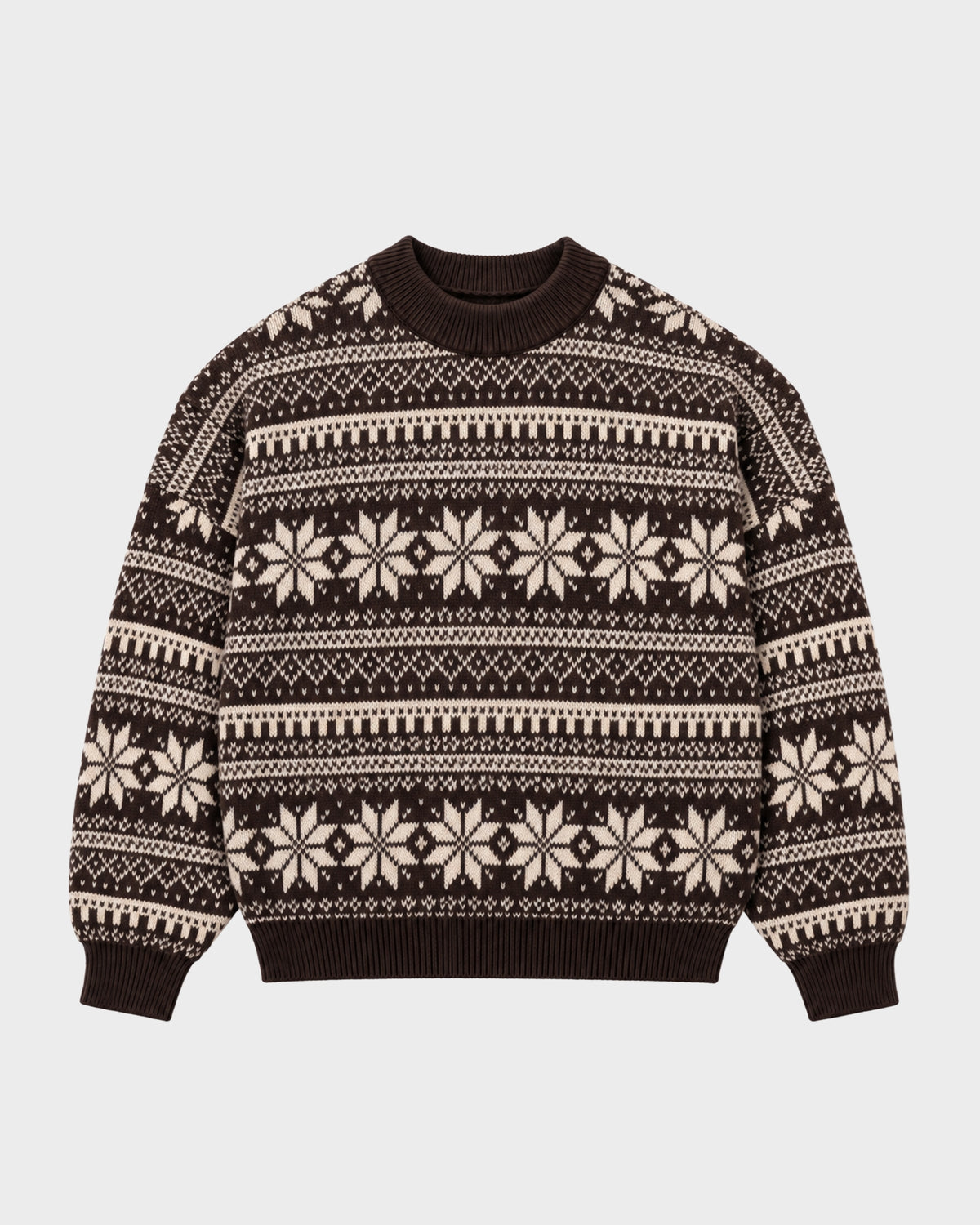 Norwegian Knit Sweater | Dark Brown