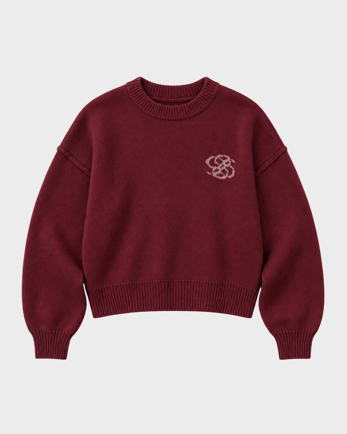 Throwback Double P Knit Sweater | Bordeaux