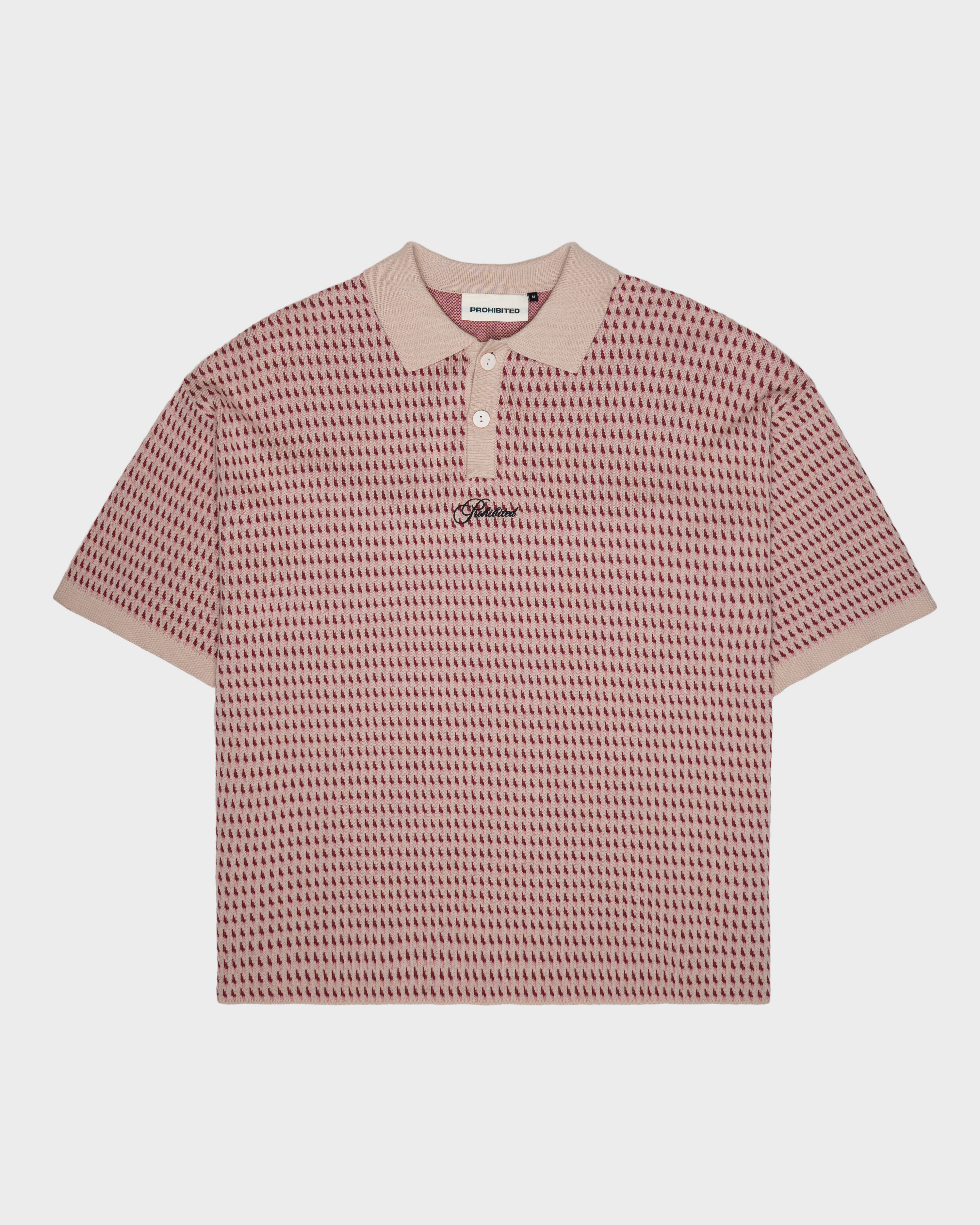 Abstract Knitted Polo Red