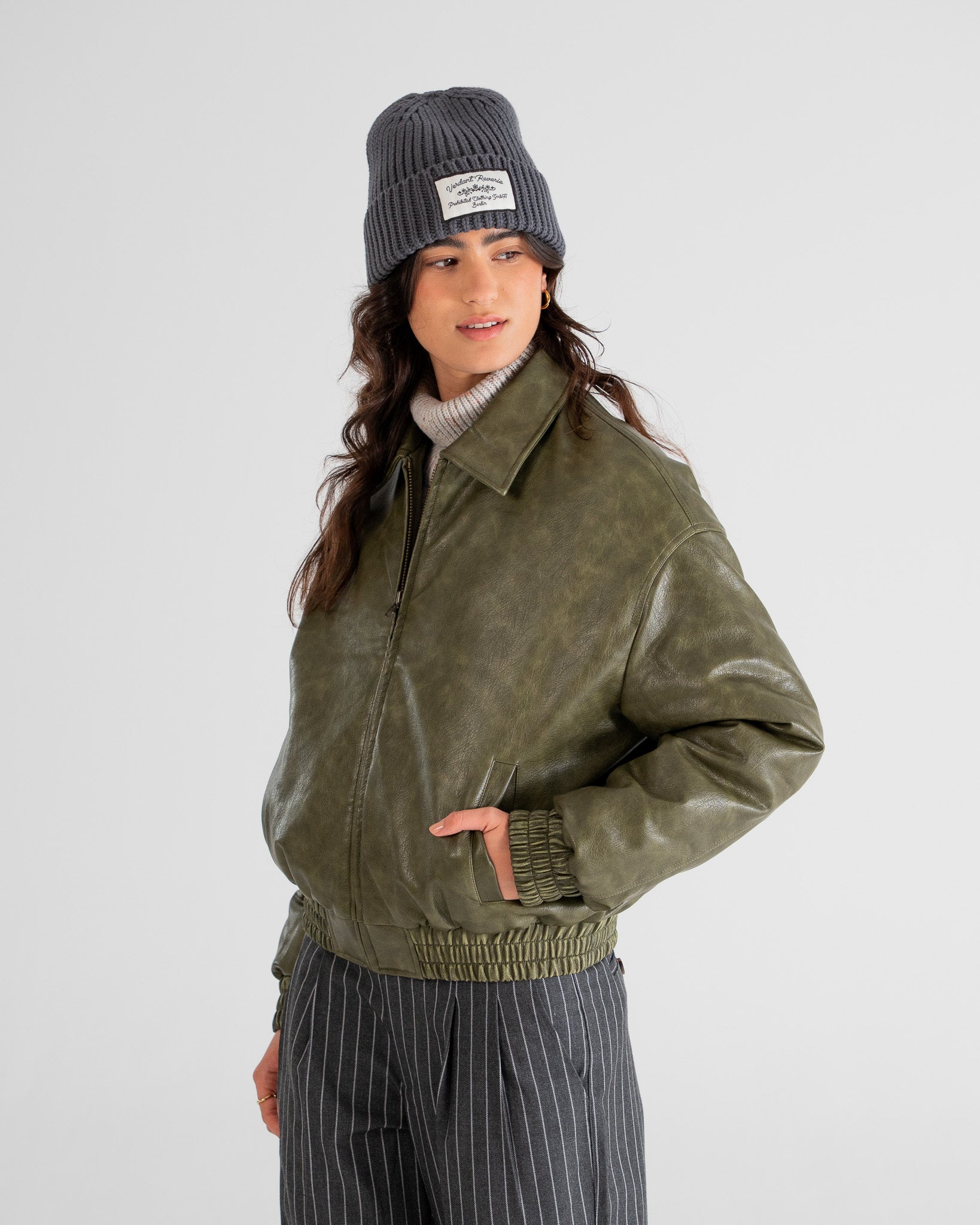 Bloom Bomber Jacket Green